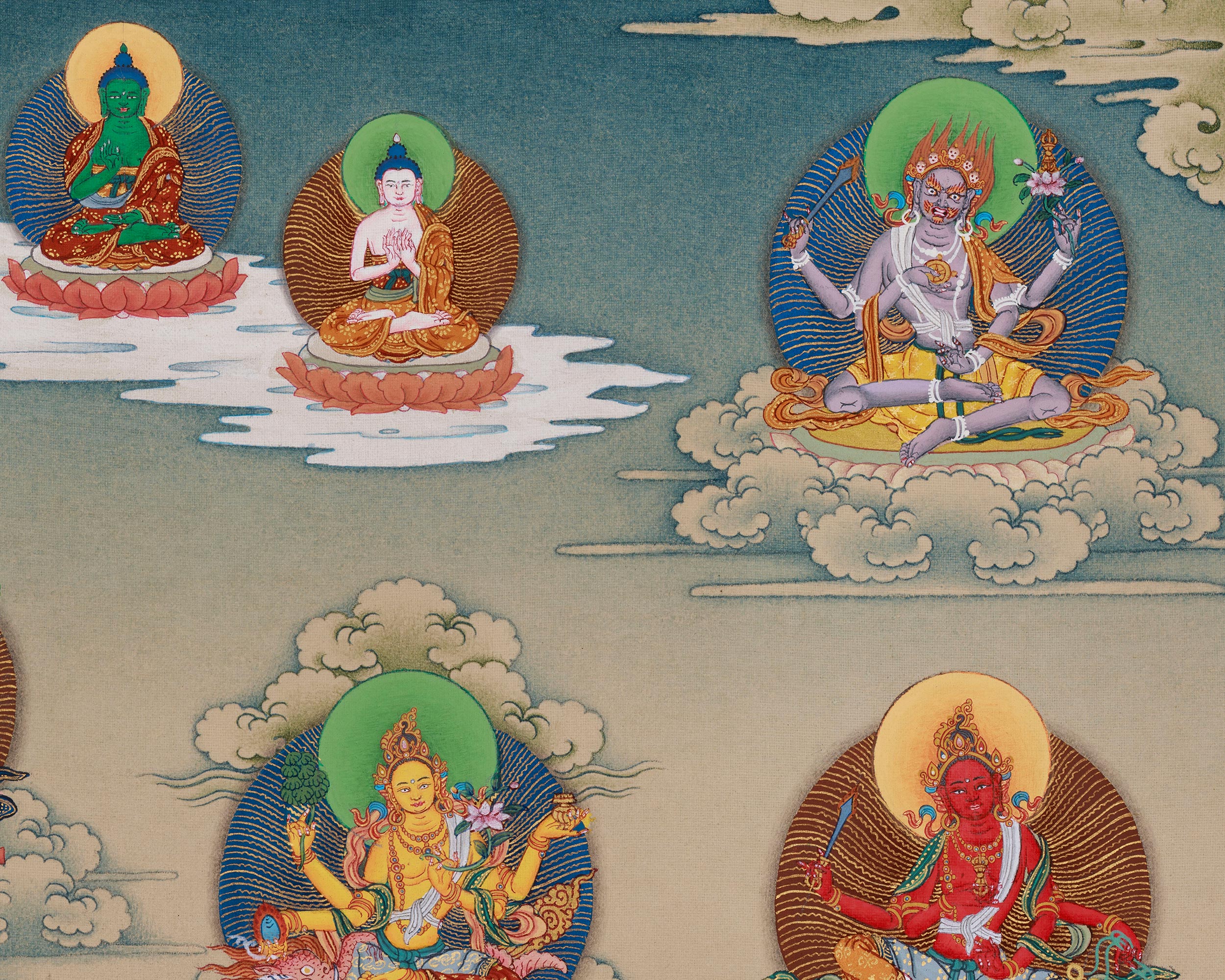 Himalayan 21 Tara Surya Gupta Thangka | Sacred Artwork