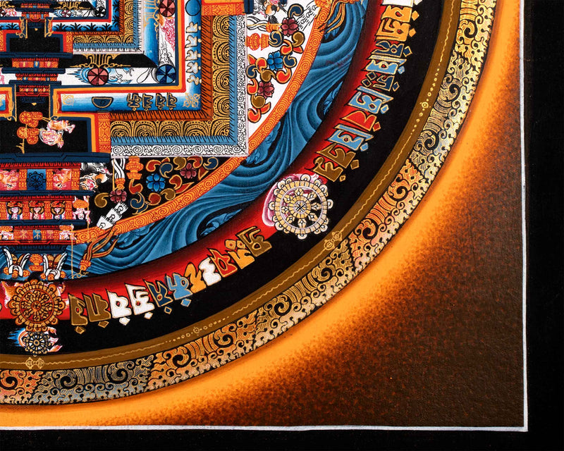 Kalachakra Mandala Thangka For Spiritual Enlightenment | Hand-Painted Mandala Thangka | Traditional Buddhist Artwork