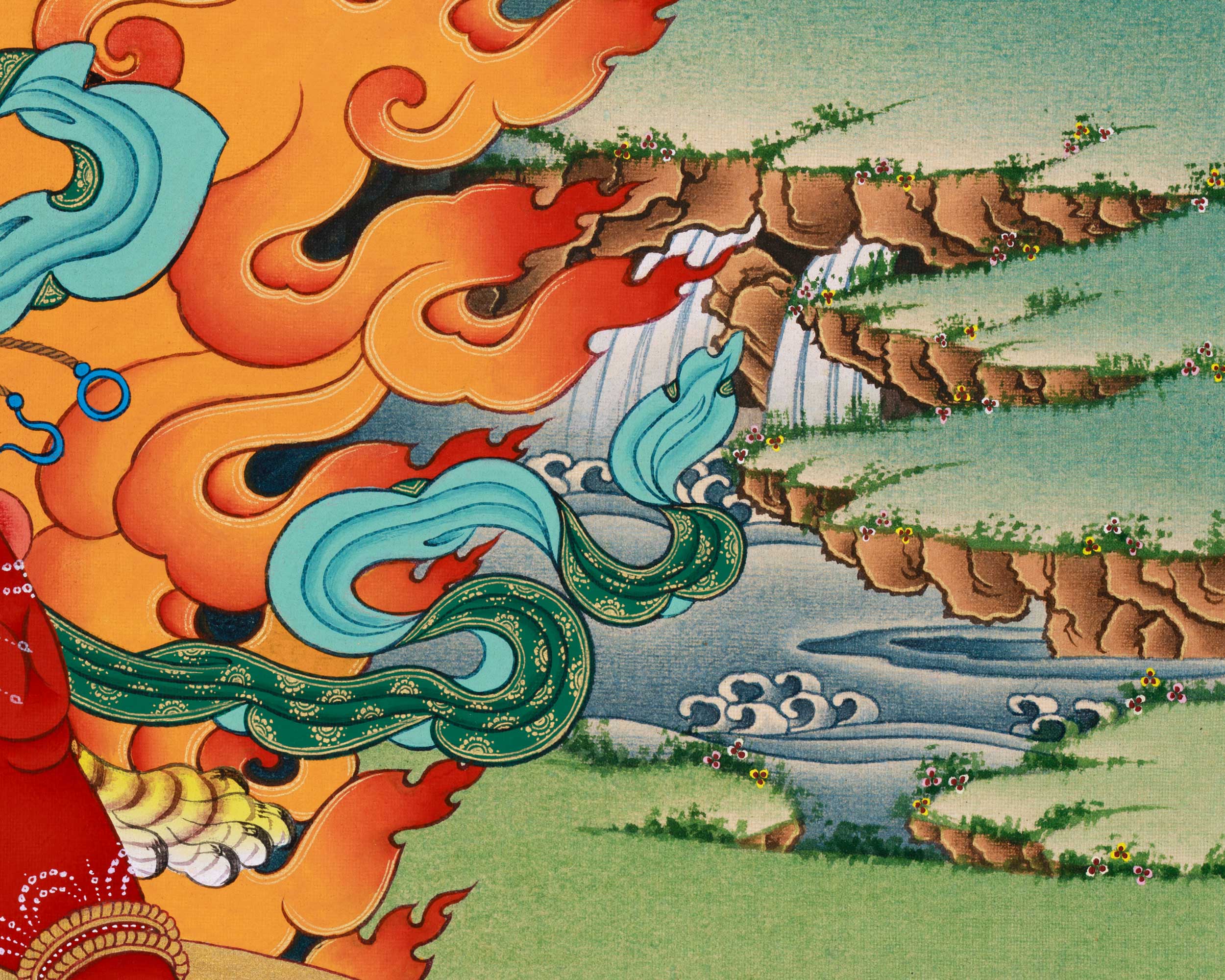 Spiritual Hayagriva Thangka Print | The Divine Fierce Protector | Digital Canvas Print Decor