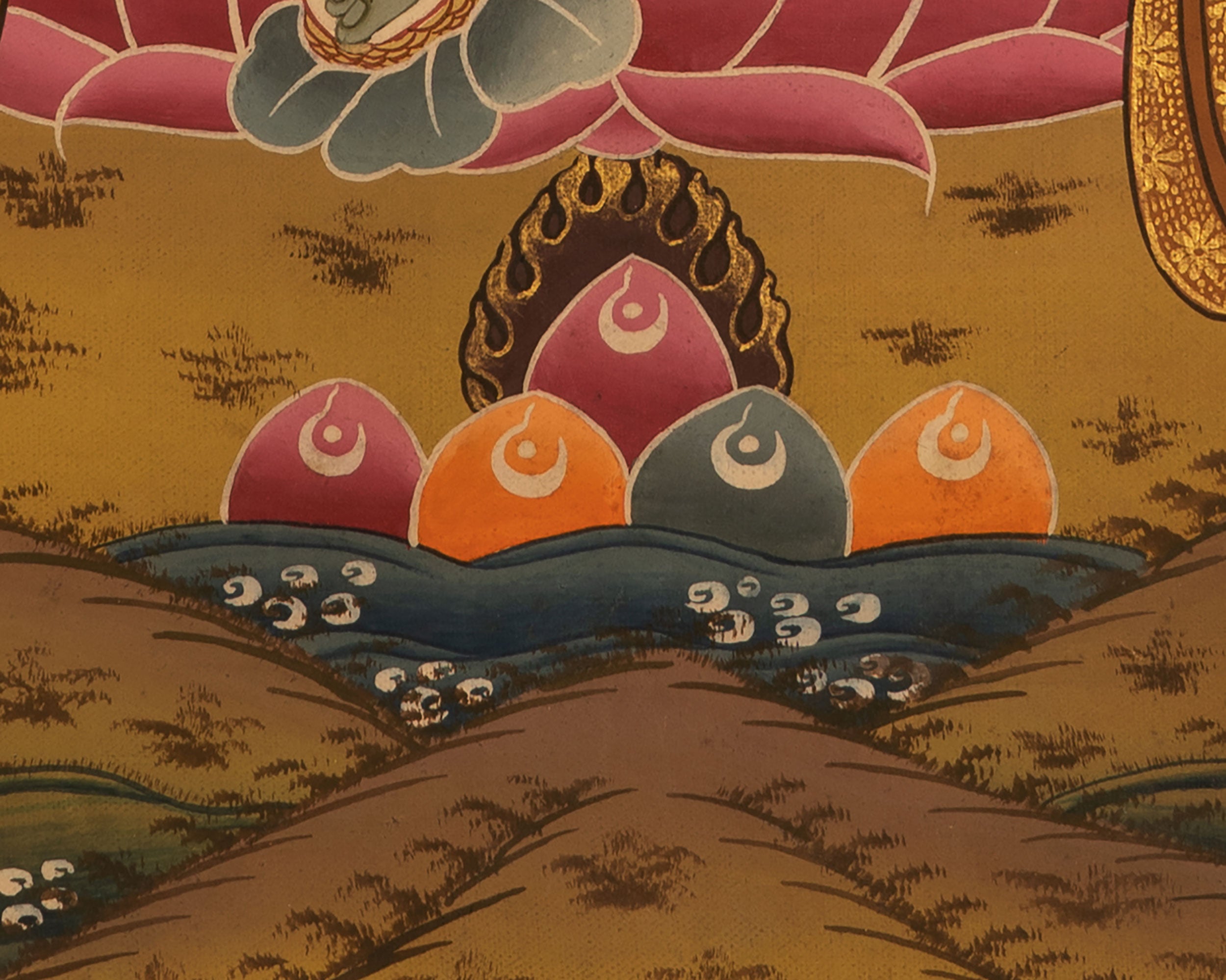 Small Green Tara Thangka | Religious Art For Wall Decor