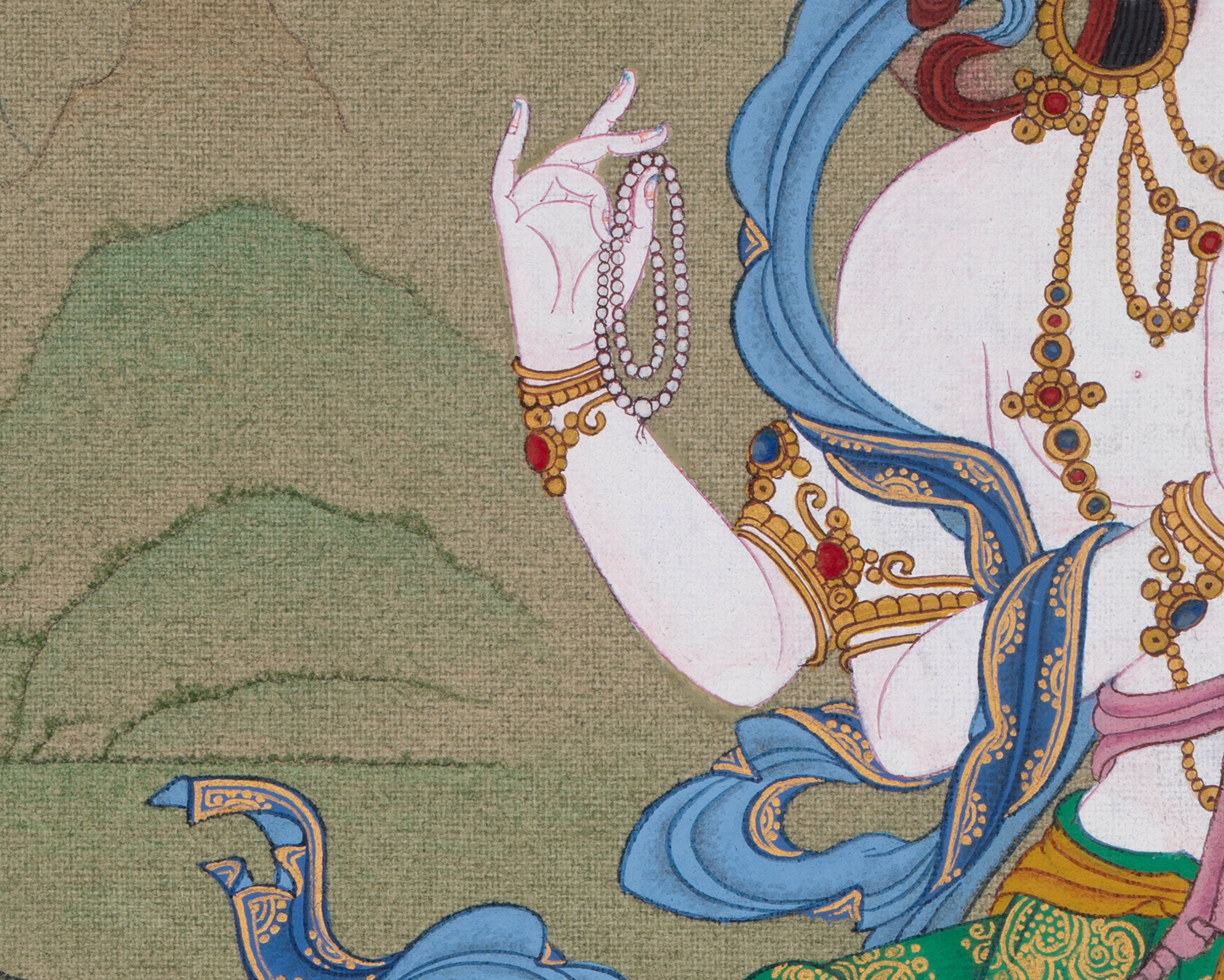 4 Armed Chenrezig Artwork | Thangka of the Bodhisattva of Compassion