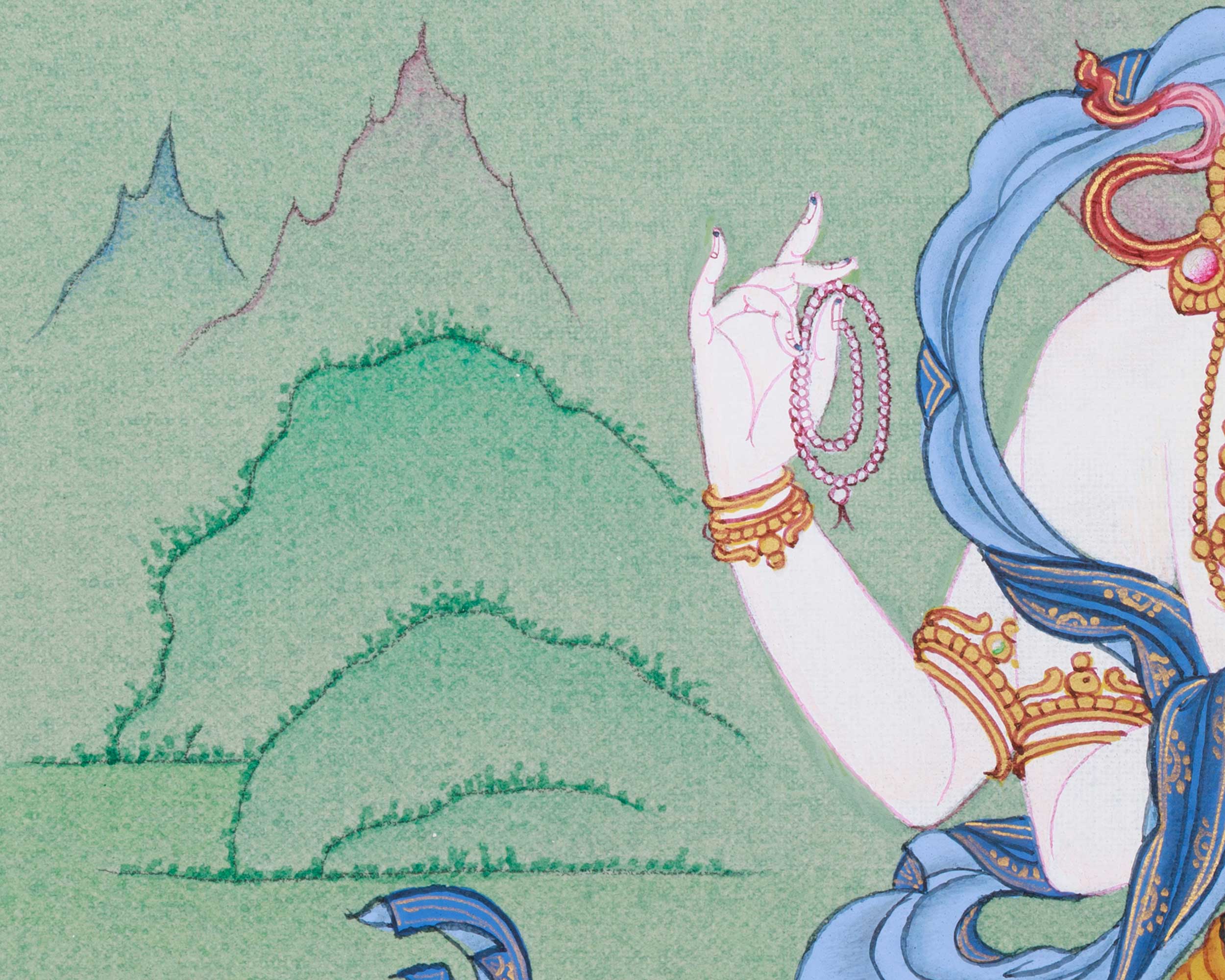 Traditional Four-Armed Chenrezig Thangka | The Bodhisattva of Boundless Mercy
