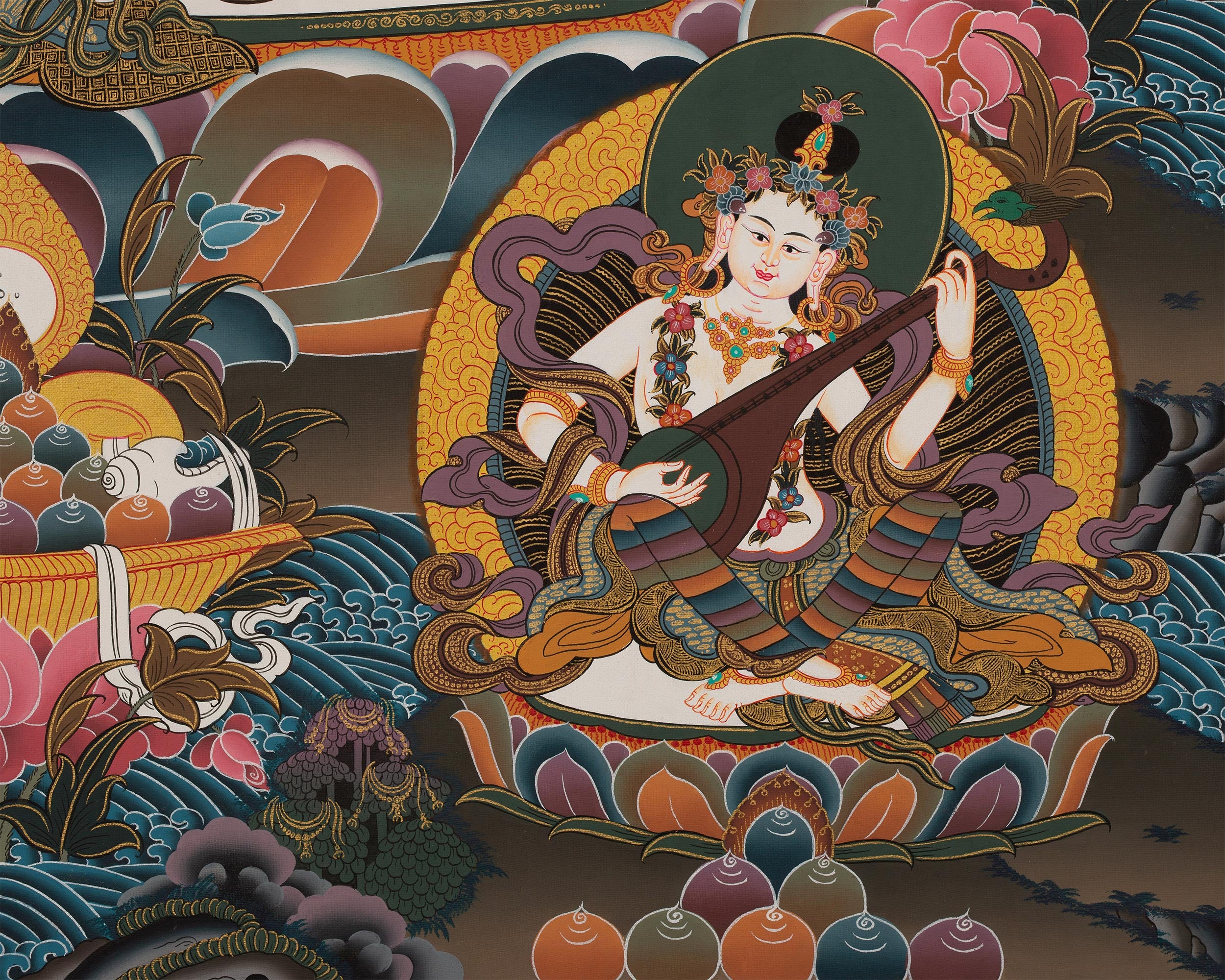 Original Green Tara Thangka | The Goddess of Compassion and Protection