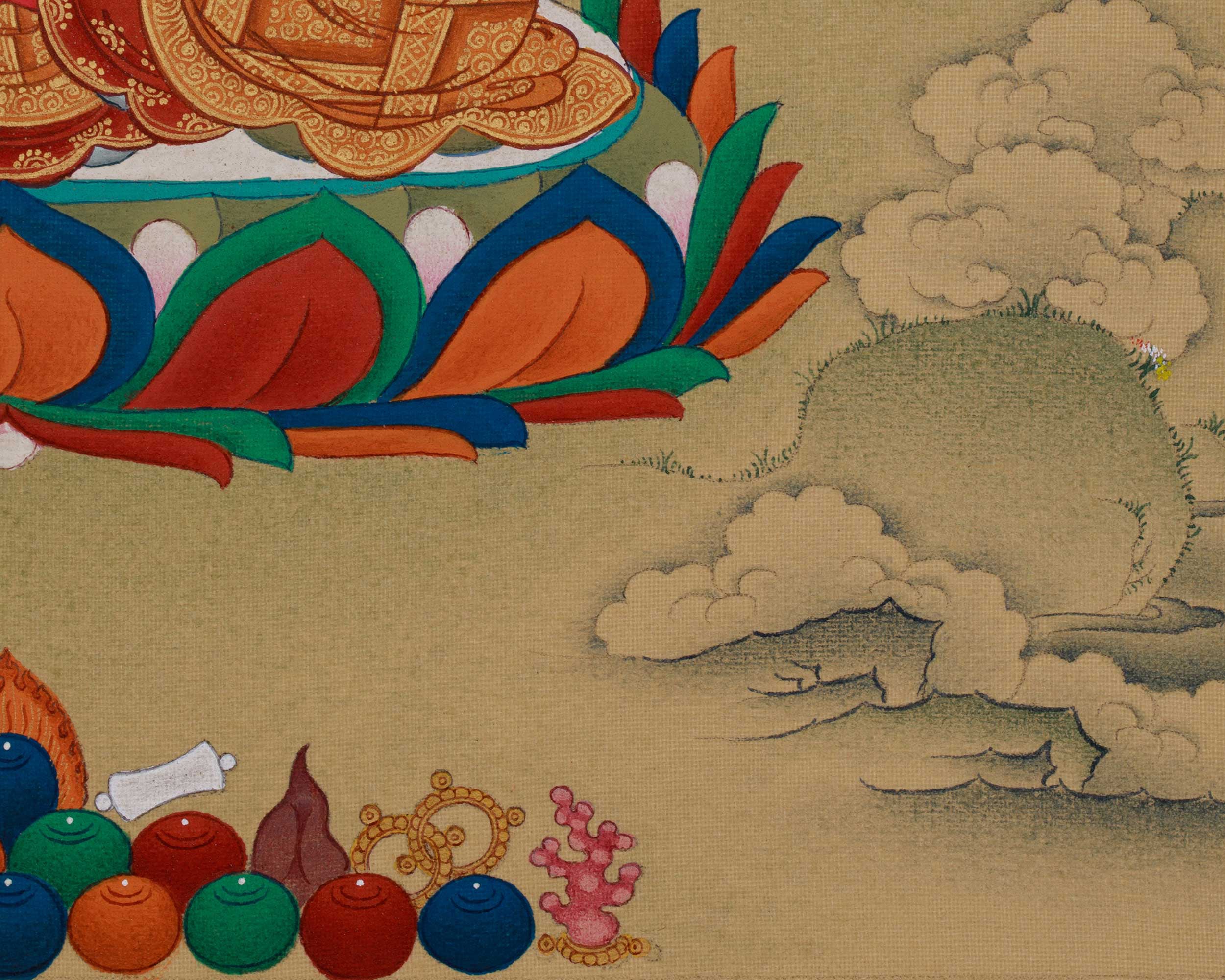 Meditation Amitabha Buddha Thangka | Featuring Amitayus | LHASA Hues