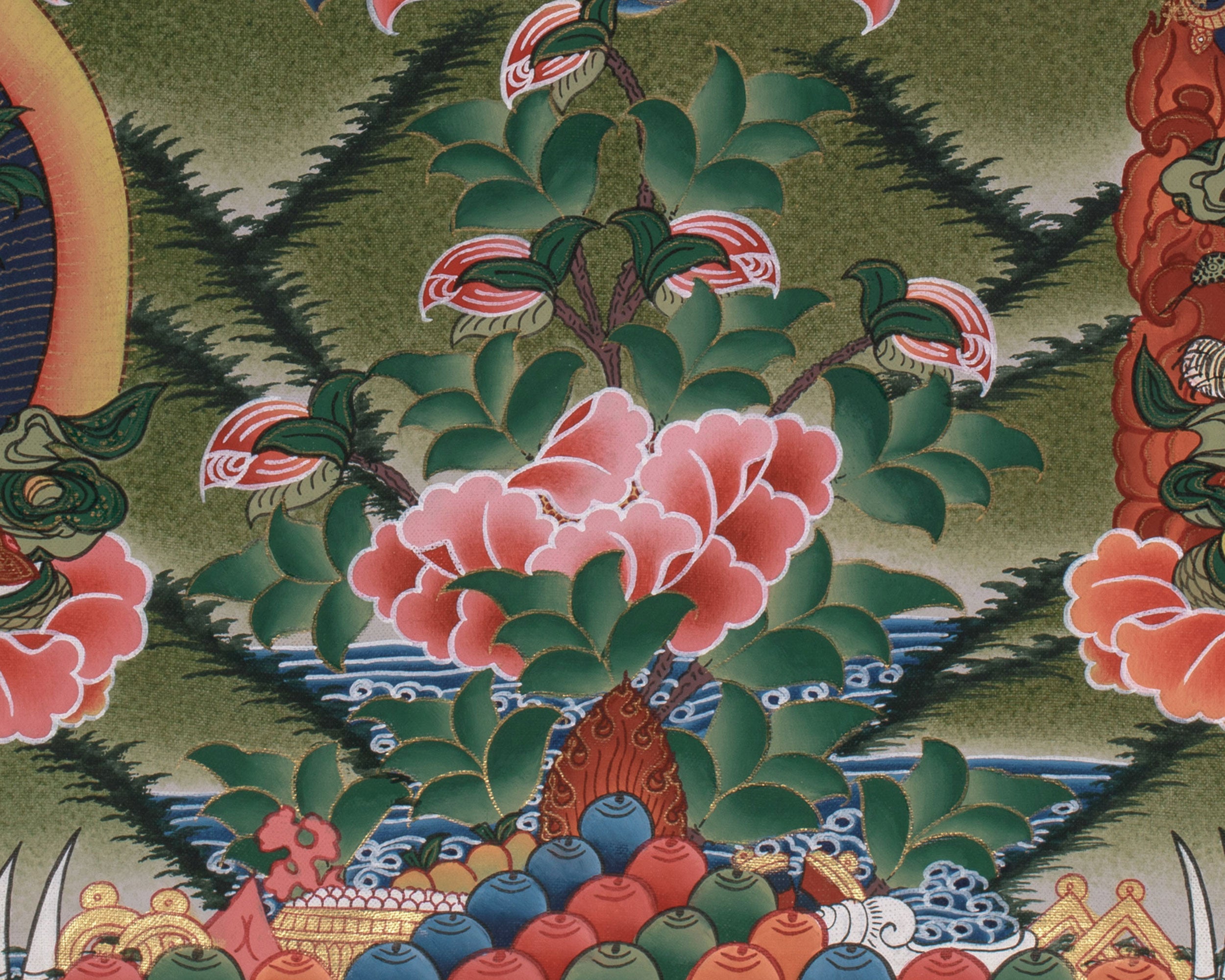Chenrezig, Manjushri, and Vajrapani Thangka | The Trinity of Enlightenment