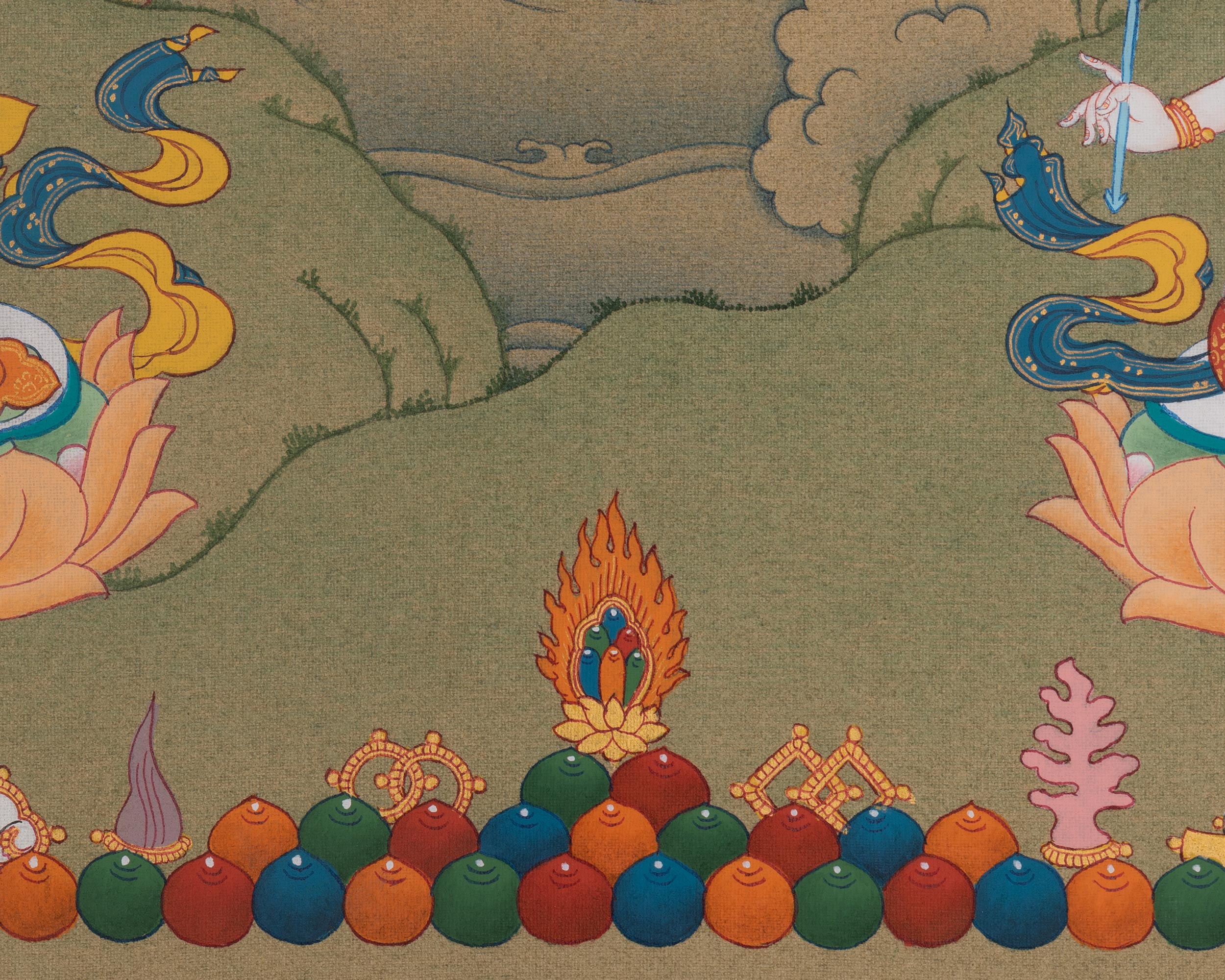 White Tara Seven Eyed Deity | Longevity Artwork | Thangka Painting