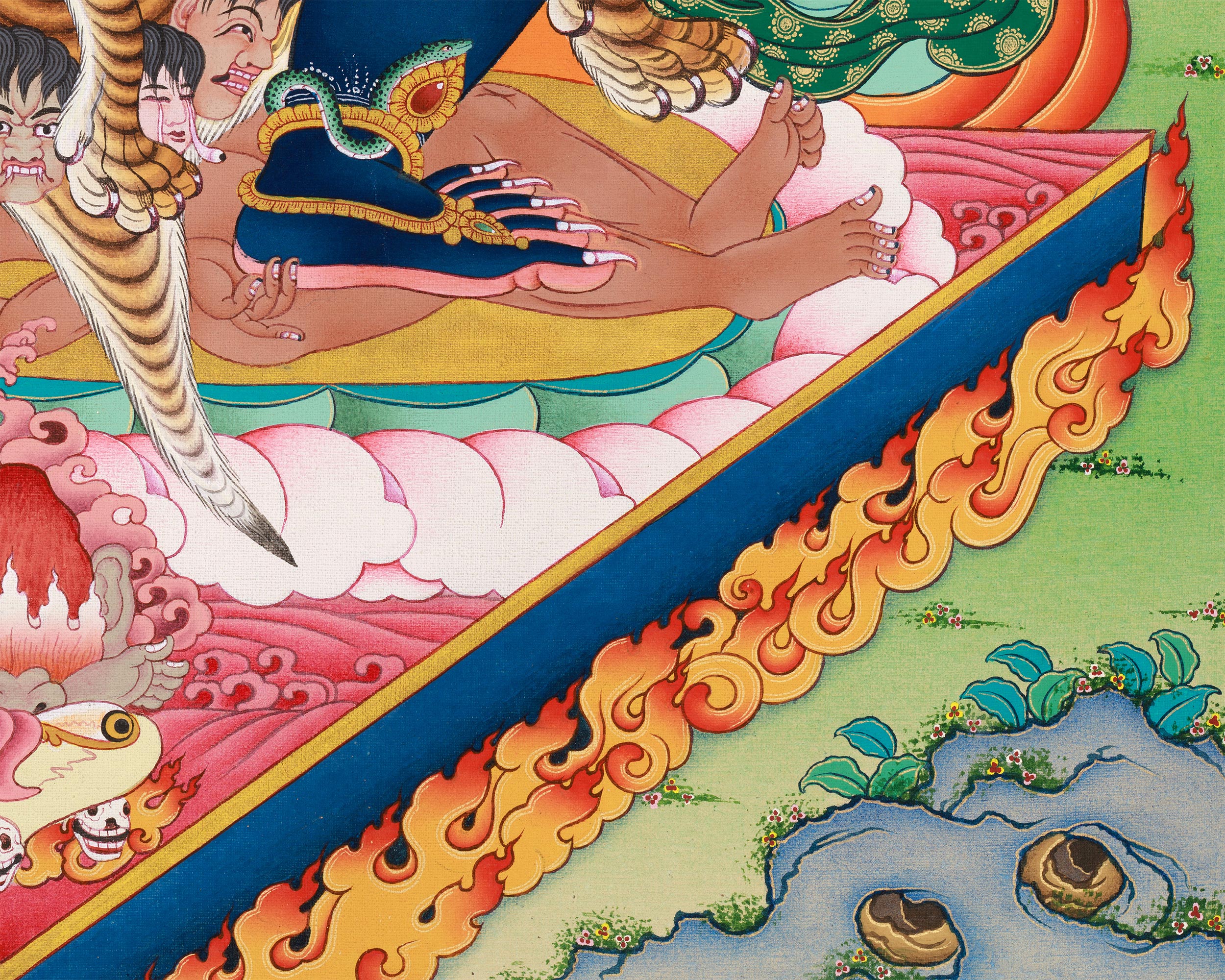 Two-Arms Sakya Mahakala Canvas Print | Wrathful Dharmapala