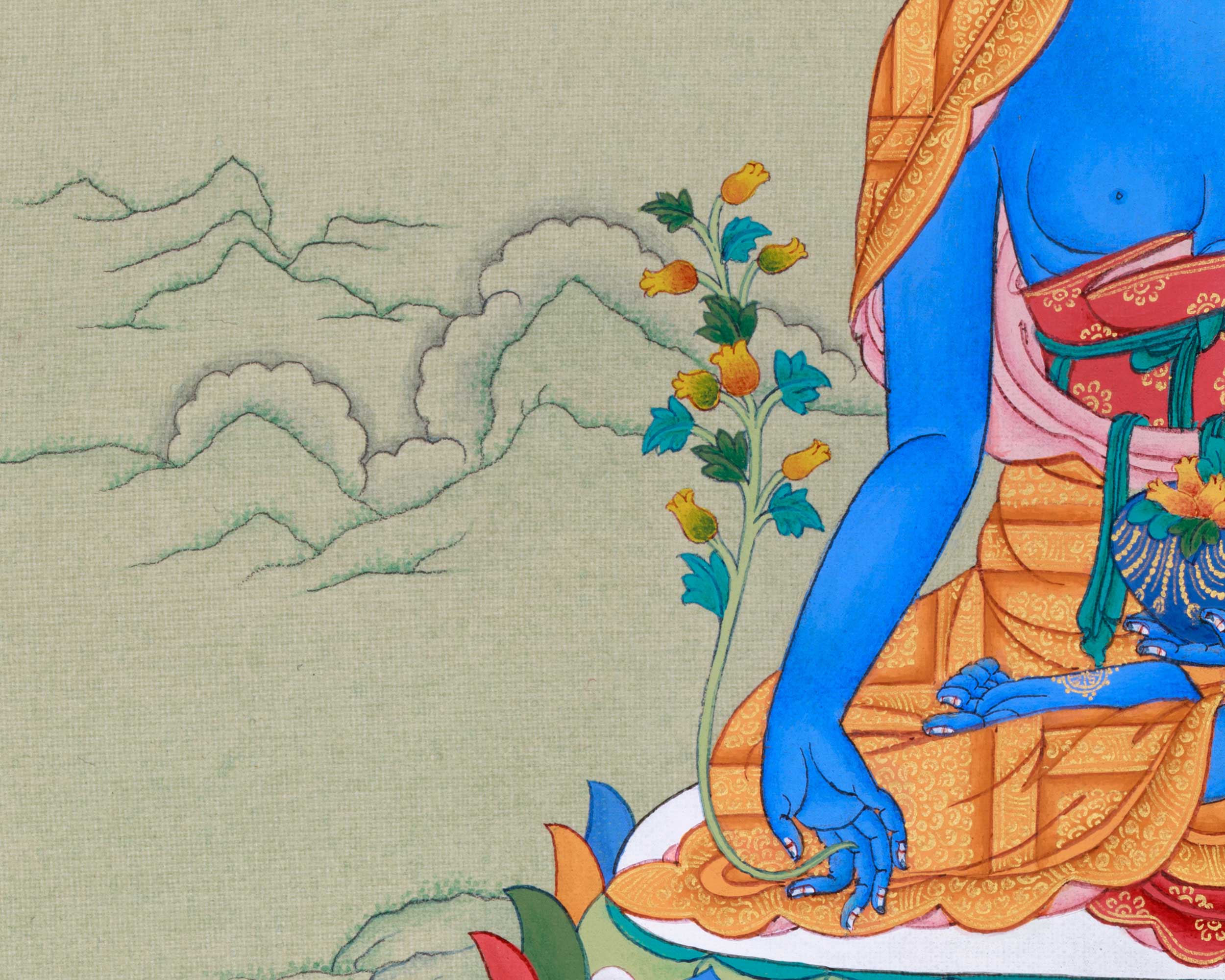 Small Medicine Buddha Thangka for your Altar