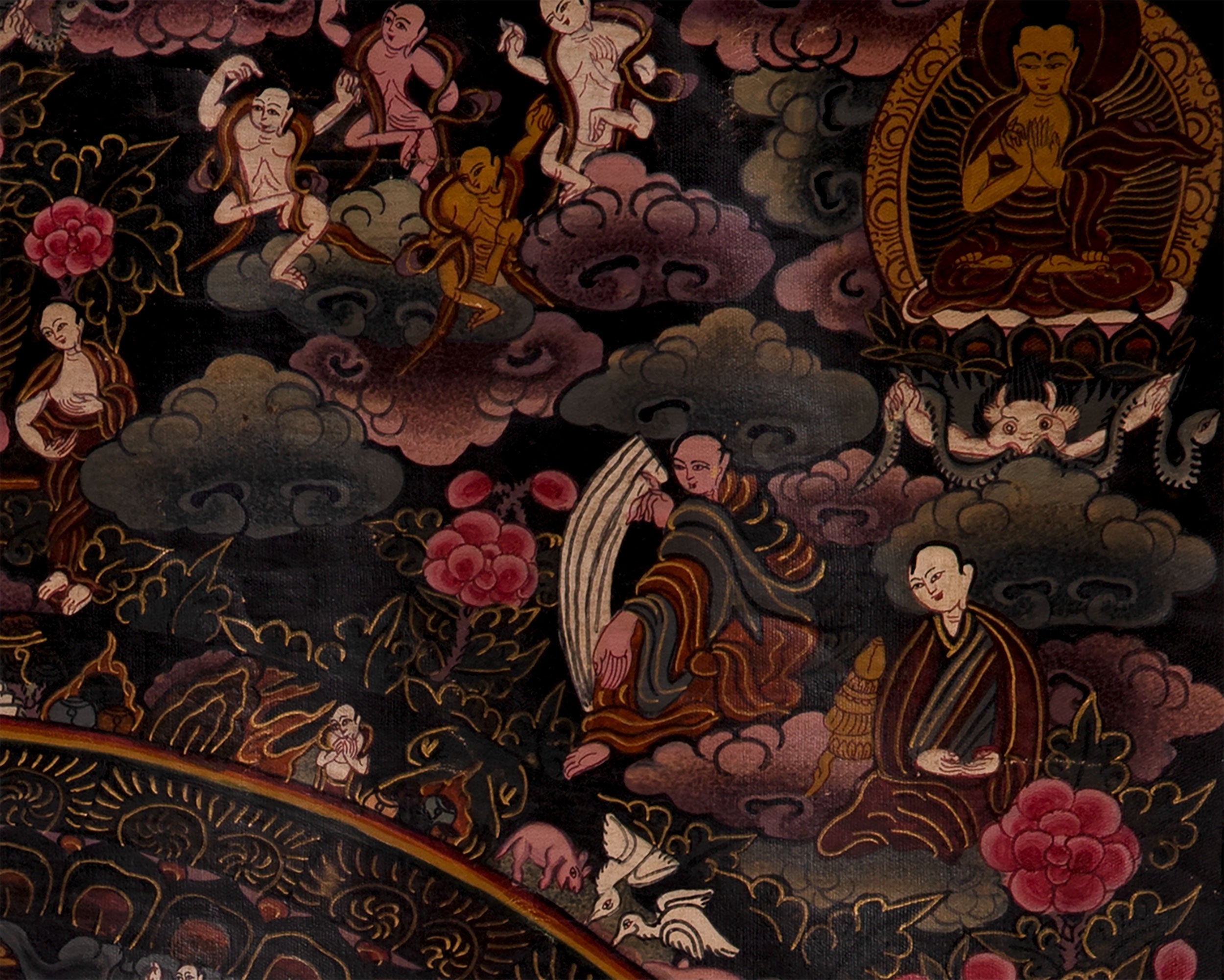 Heruka Mahakala Mandala | Old Tibetan Thangka