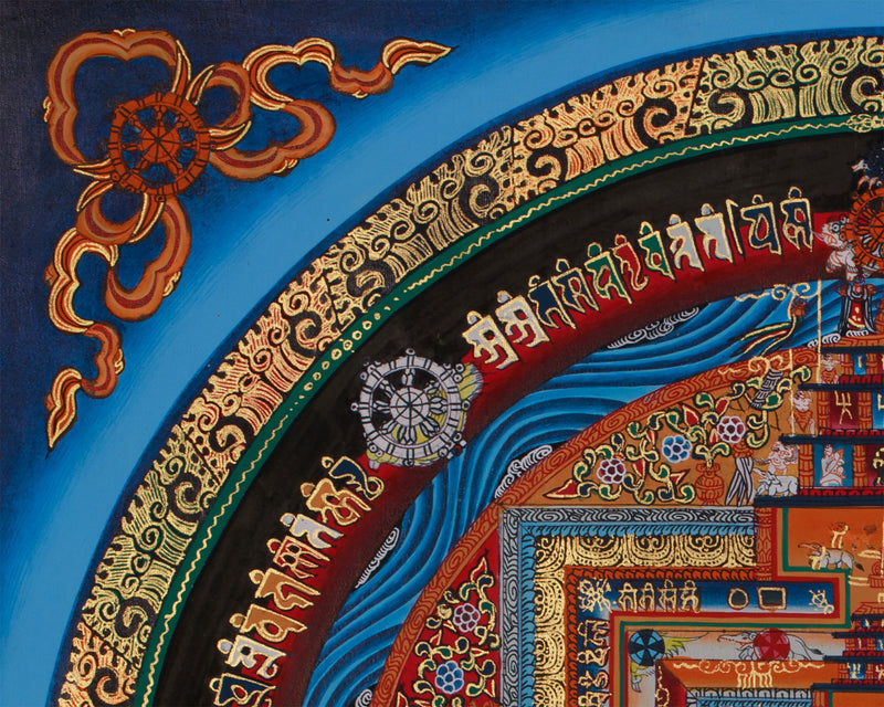 16 Inch Kalachakra Mandala | Wheel of Time | Tibetan Art for Balance and Healing