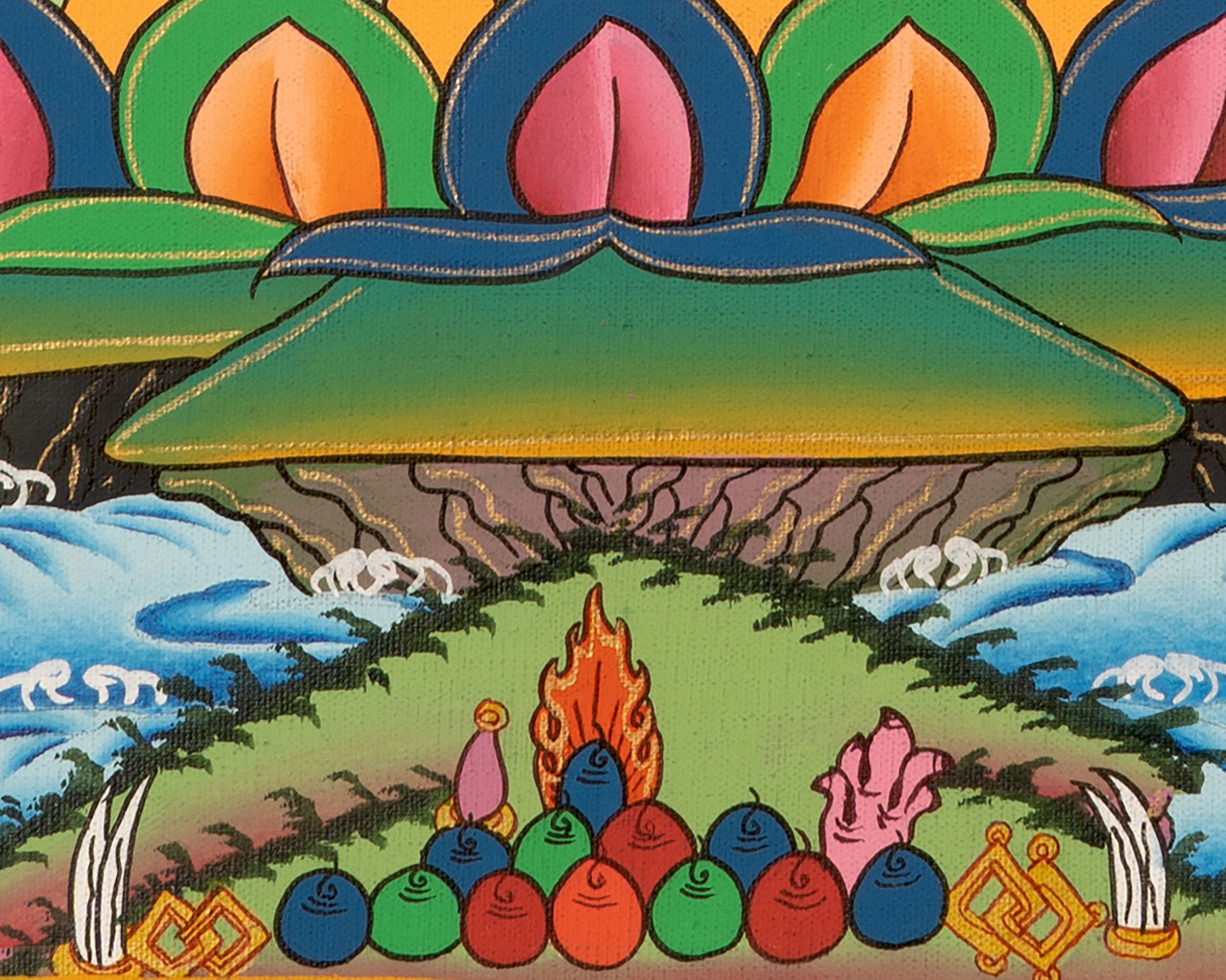 6 Armed Mahakala Thangka | Buddhist Wrathful Deity Painting