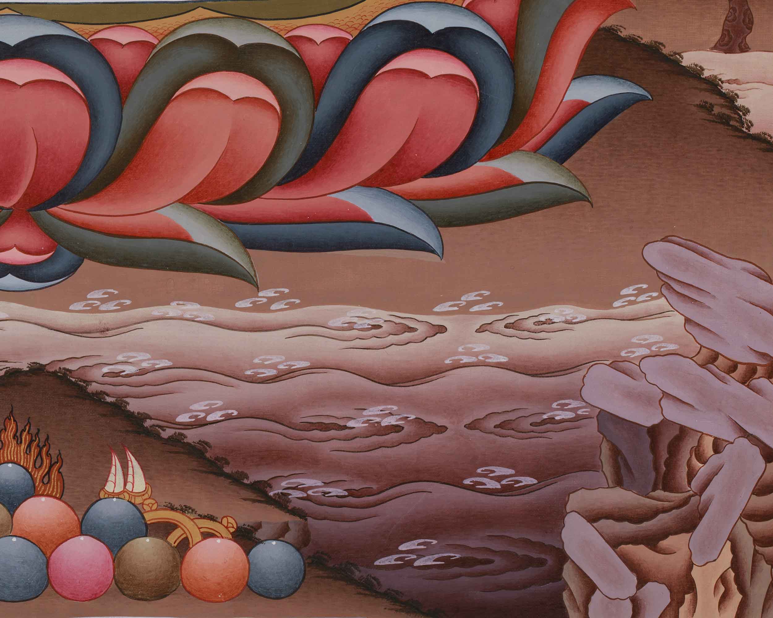 Handmade Seven-Eyes White Tara Painting | The Goddess of Protection and Spiritual Awakening