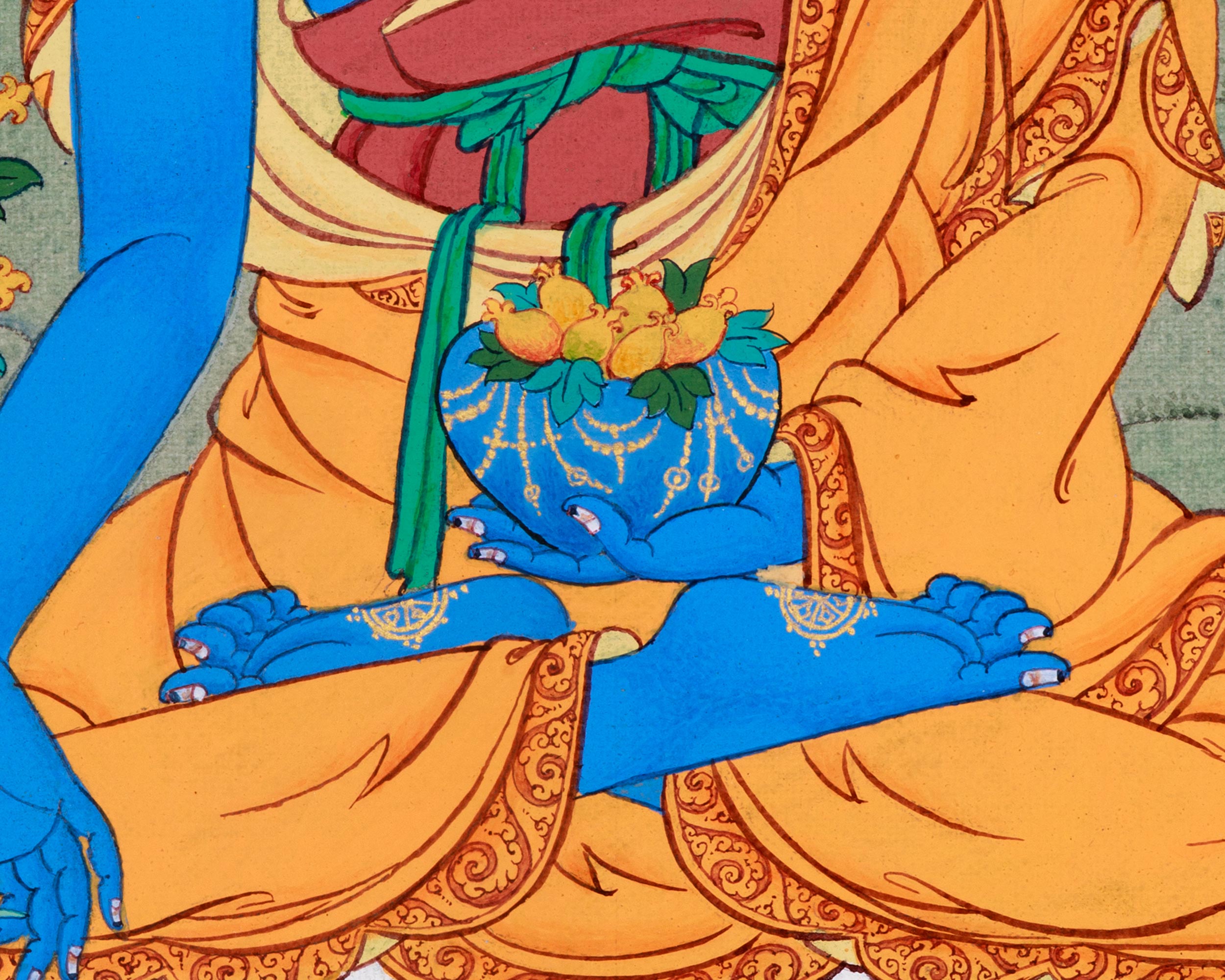 Traditional Bhaishajyaguru Thangka | Medicine Buddha in Himalayan Art