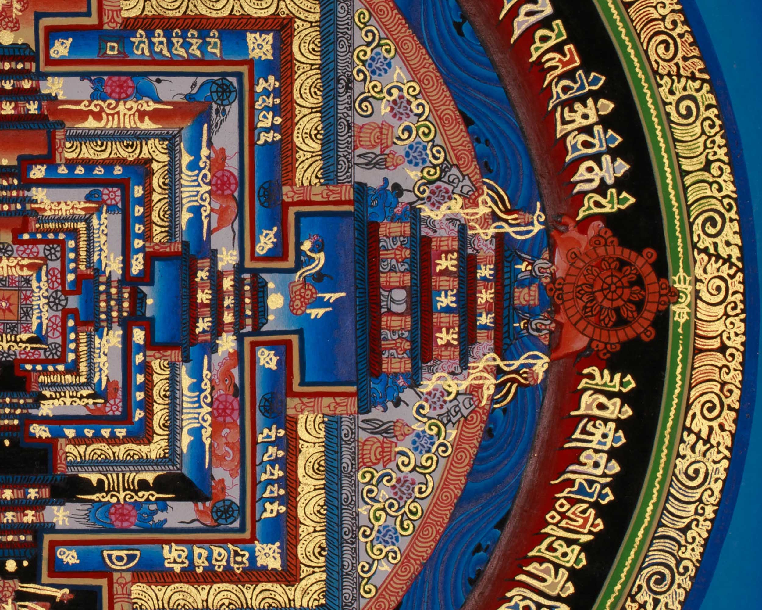 Mandala Kalachakra Thangka | Tibetan Buddhist Art of Cosmic Energy