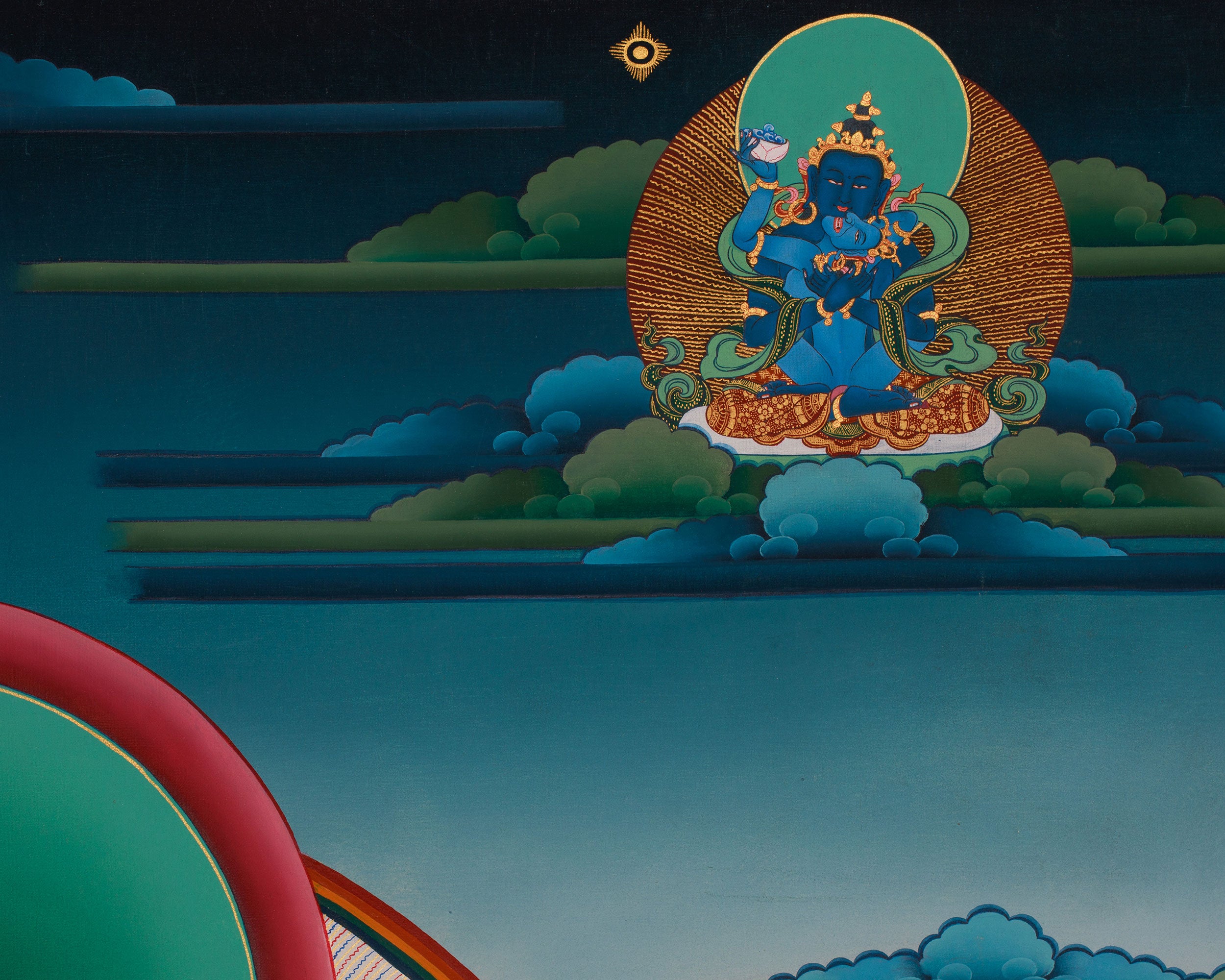 Traditional Thangka of Guhyasamaja | Symbolizing Wisdom and Power