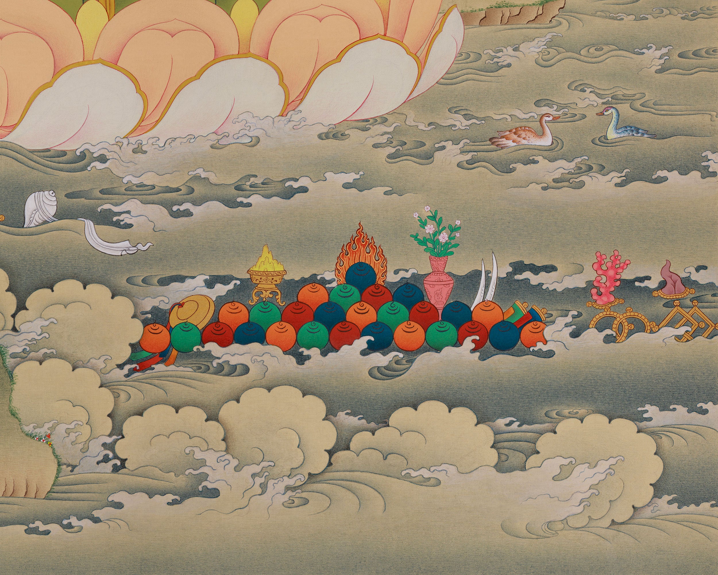 Traditional Vajrasattva Art | Dorje Sempa Thangka | Purification Deity