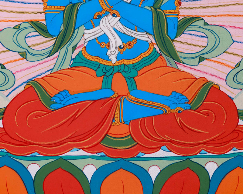 Tibetan Style Vajradhara Thangka Painting