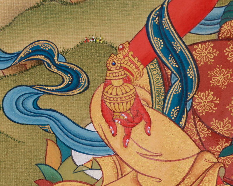 Wish-Fulfilling Red Tara Thangka | 24K Gold & LHASA Stone Pigments