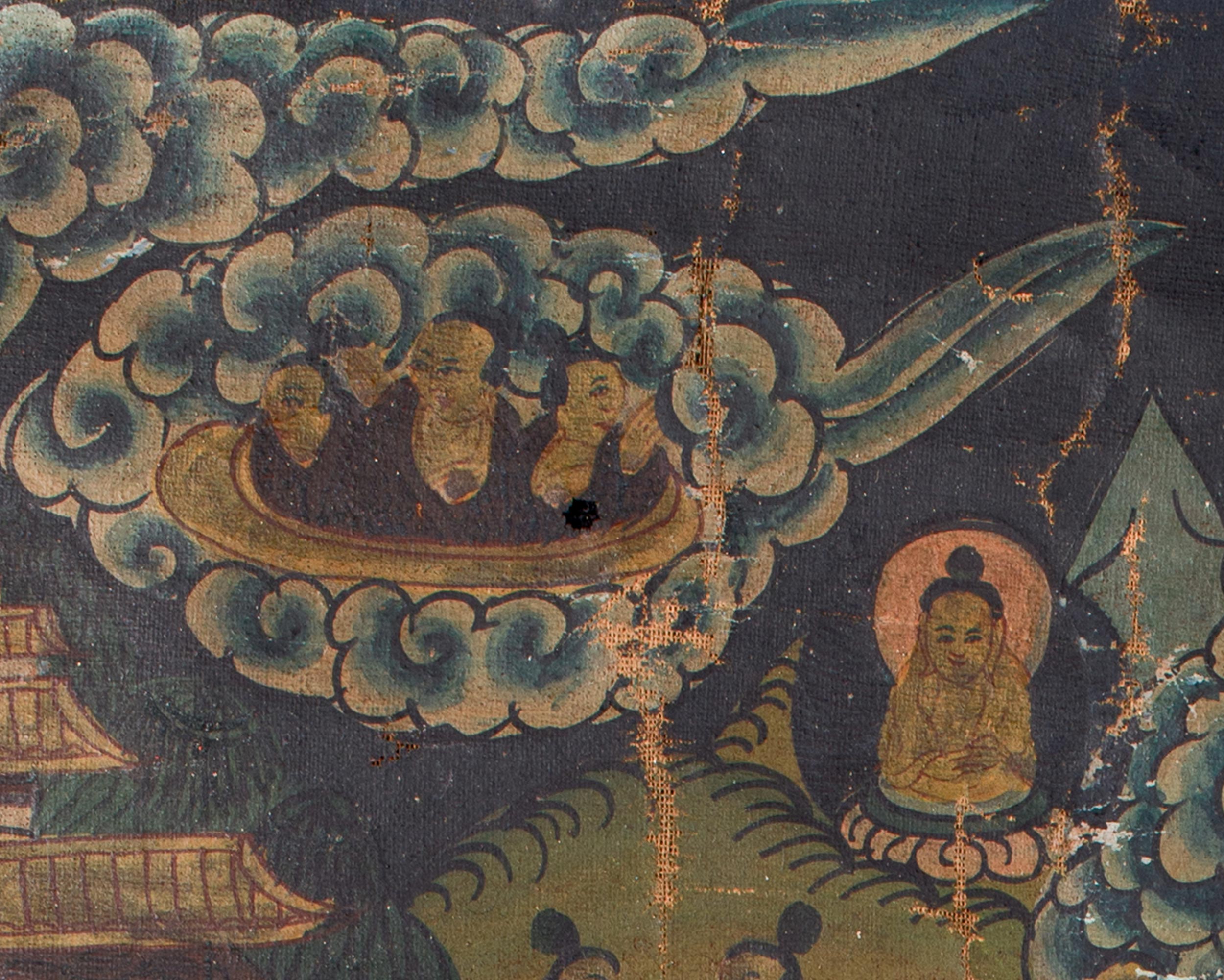 Hand-Painted Vintage Shakyamuni Buddha Painting | Sacred Meditation Thangka