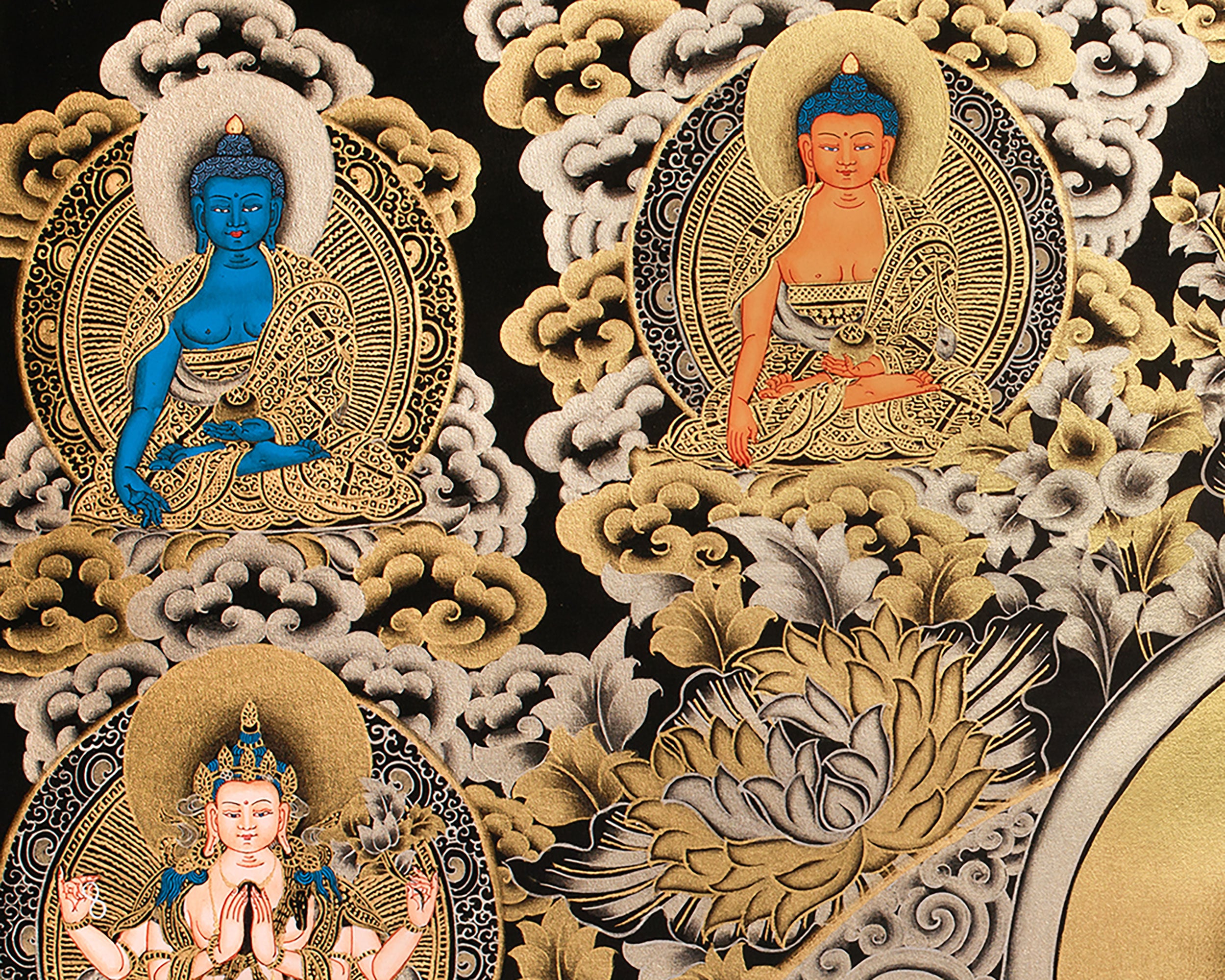 Regal 24K Gold Thangka of White Tara | Ethereal Presence of Goddess Dolma