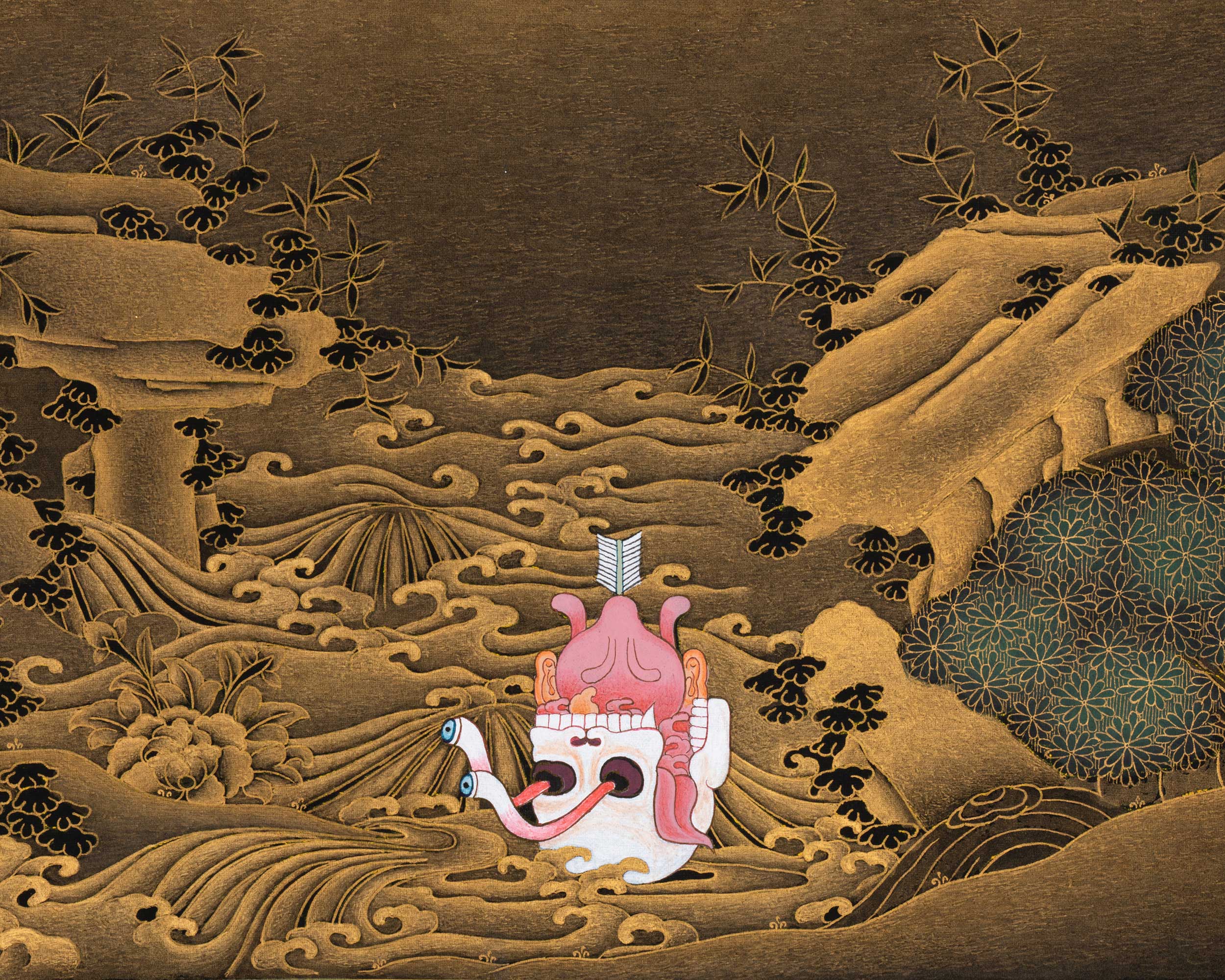 Vajrakilaya Gold Thangka | Yidam Practice