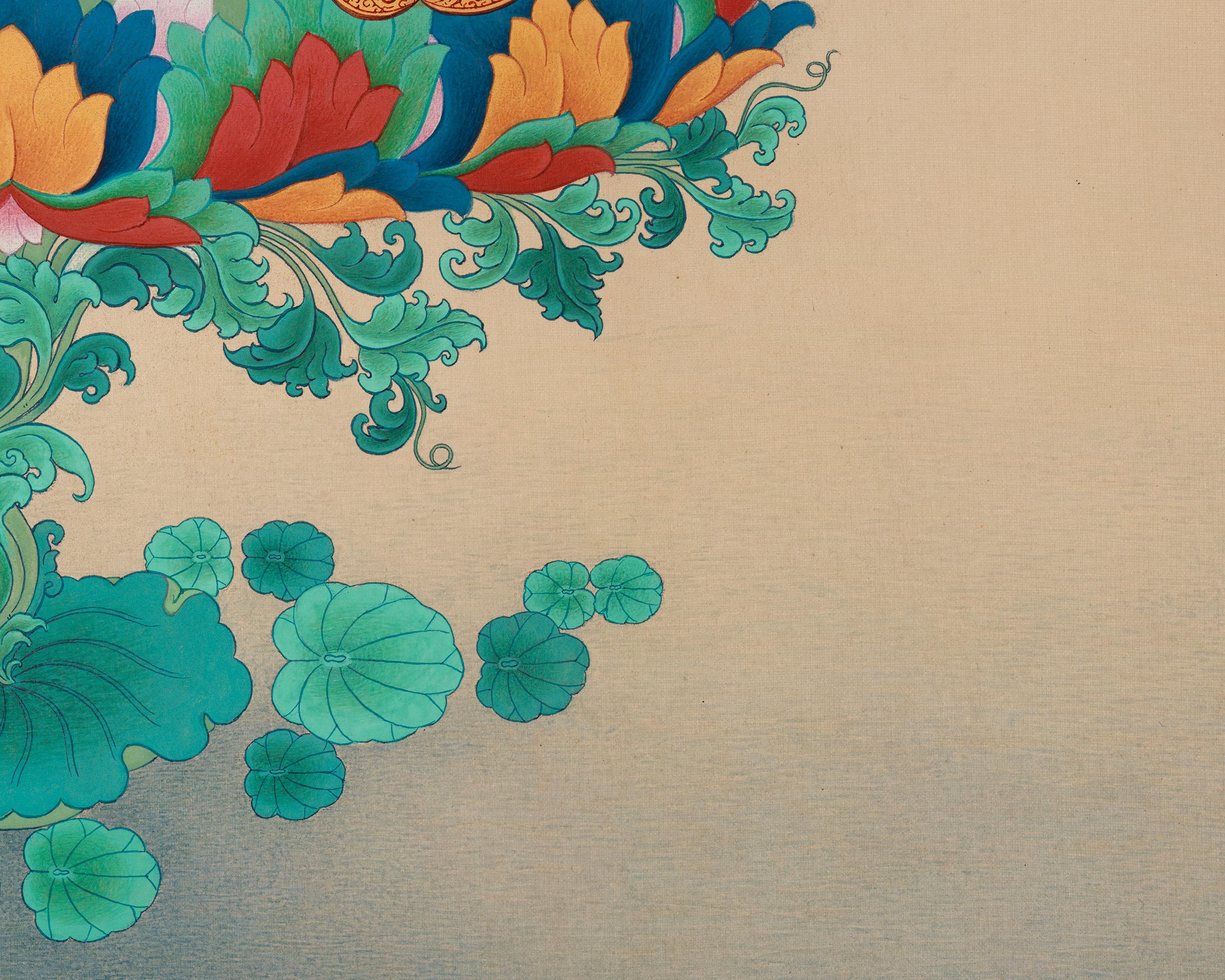 Tibetan Thangka Of Guru Rinpoche | Sacred Padmasambhava Buddhist Artwork