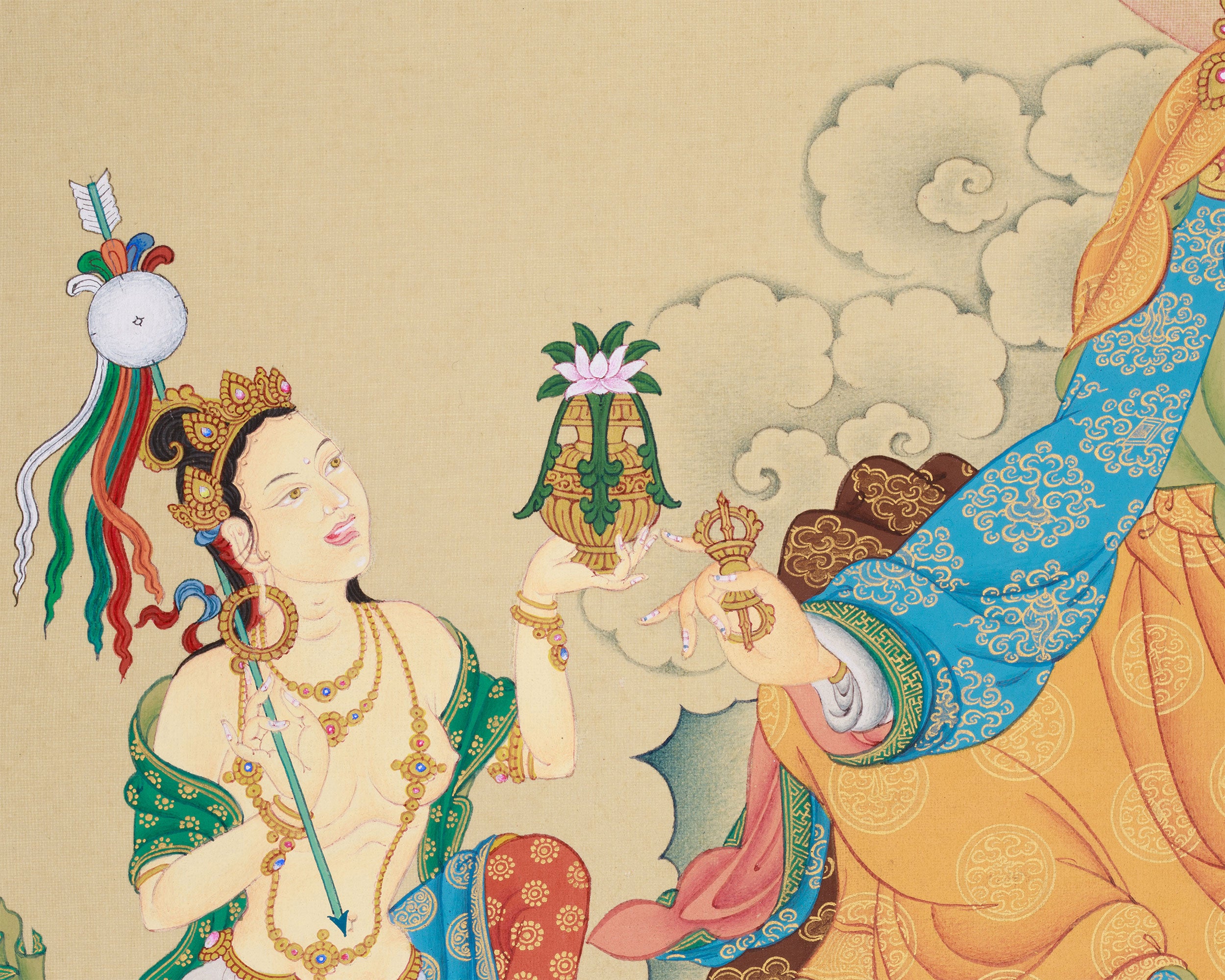 Guru Rinpoche with Mandarva and Yeshe Tsogyal | The Divine Union in Tibetan Buddhism