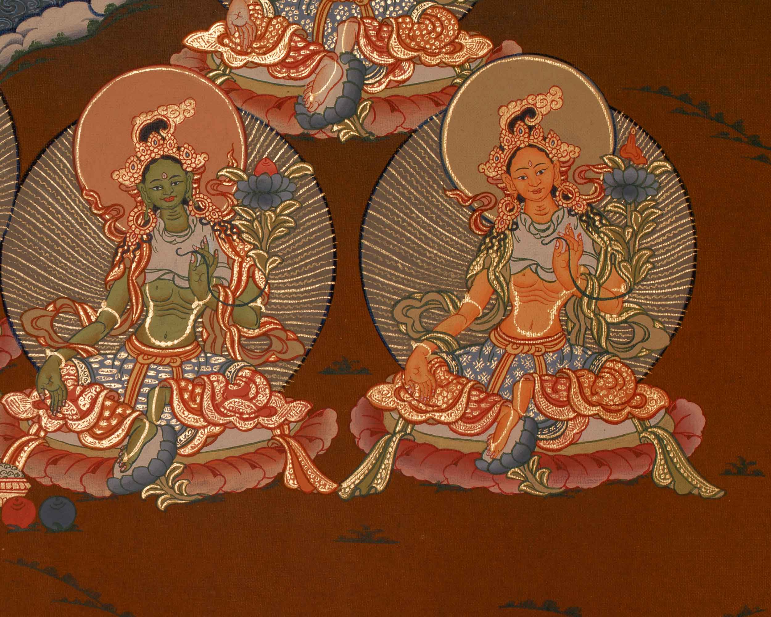 Twenty-One Tara Goddess Thangka | Manifestation of Tara