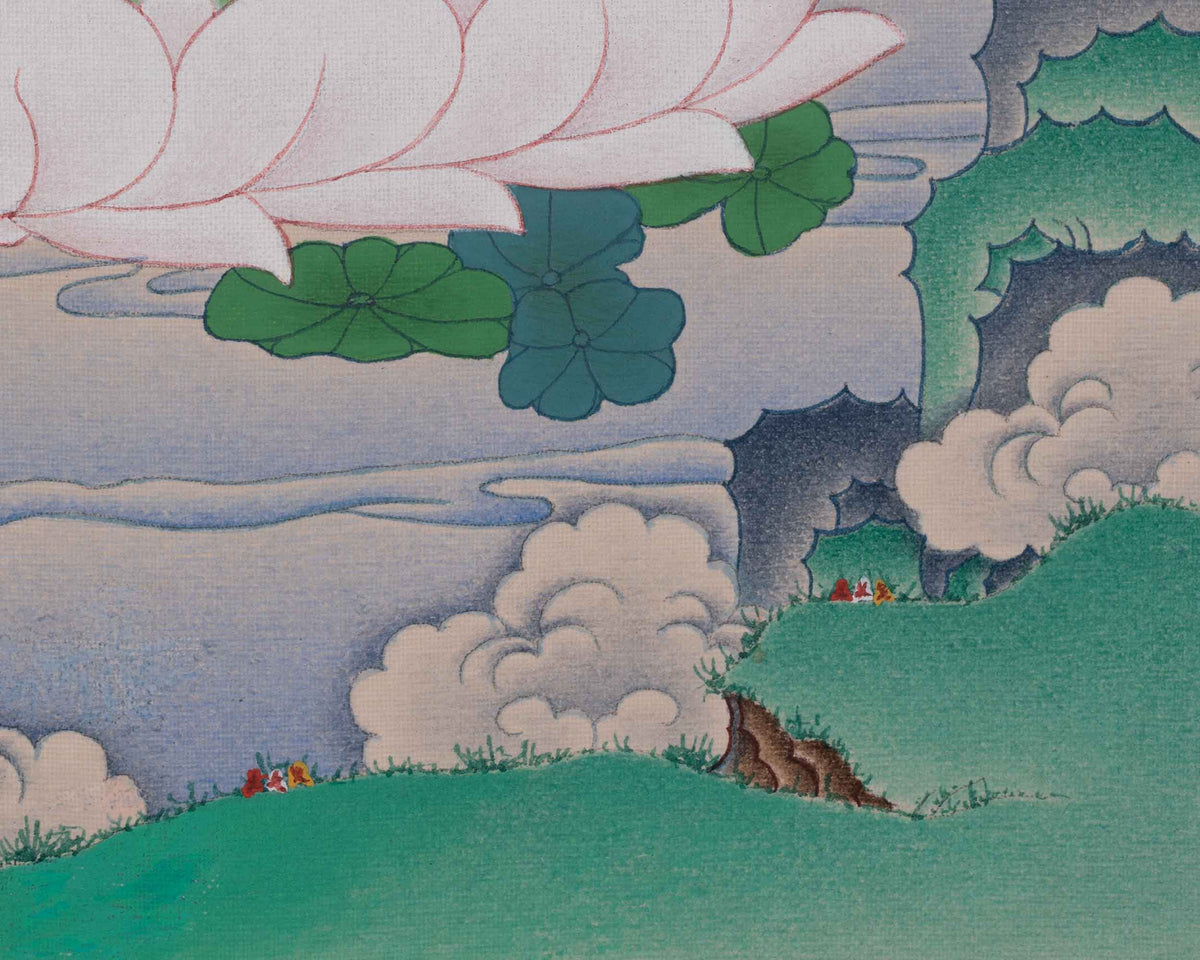 Saraswati Meditation Thangka | Goddess of Wisdom, Knowledge, and Creative Expression