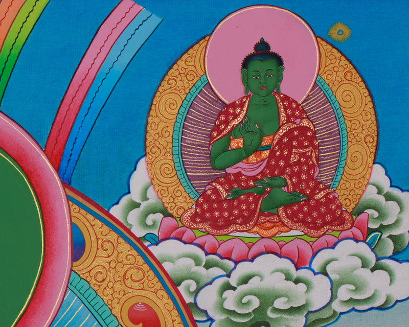 Five Wisdom Buddhas Thangka | Sacred Tibetan Art of Enlightenment & Transformation