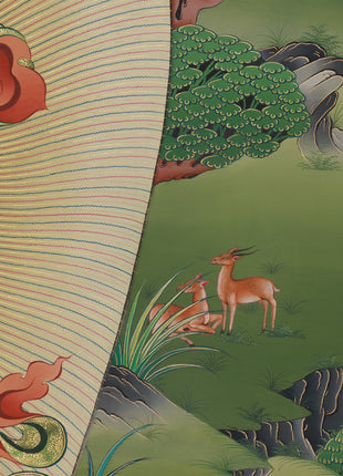 Standing Goddess Green Tara Canvas Print | Tibetan Bodhisattva of Compassion