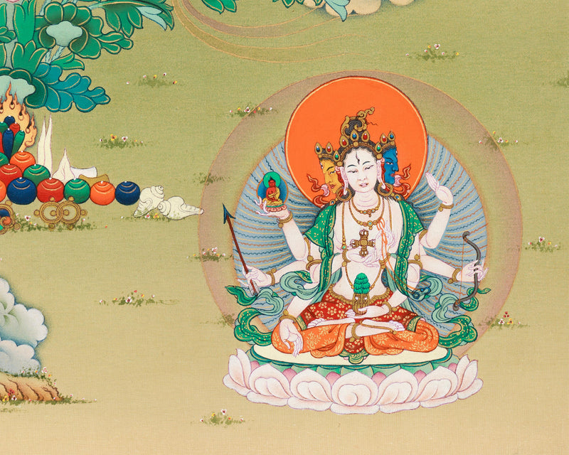 The Supreme Buddha, Vajrasattva Thangka Print | Bodhisattva of Purification