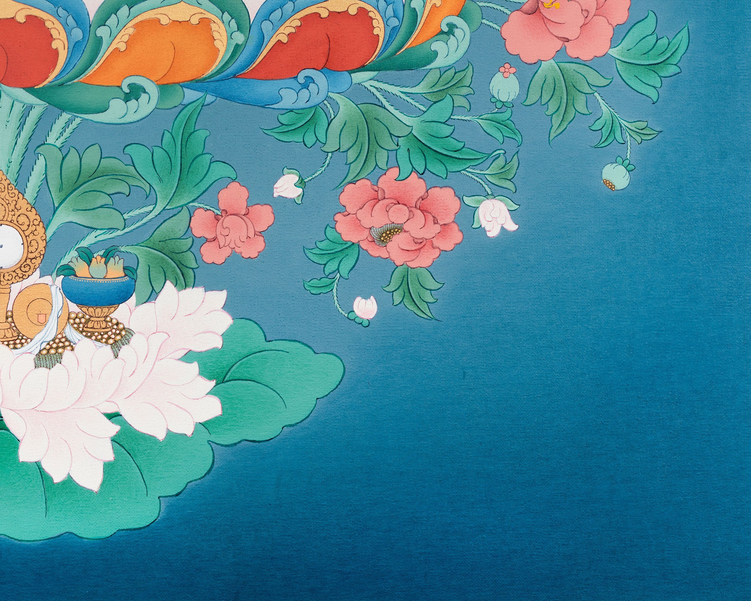 4-Armed Avalokiteshvara Print | Guardian of Compassion | Bodhisattva Artwork