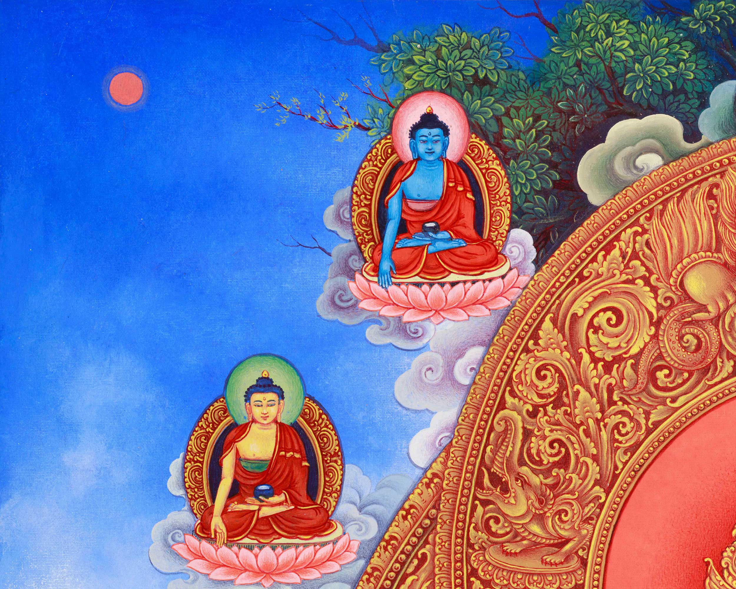 Green Tara Spiritual Thangka | Goddess of Healing | Hand-Painted Meditation Art