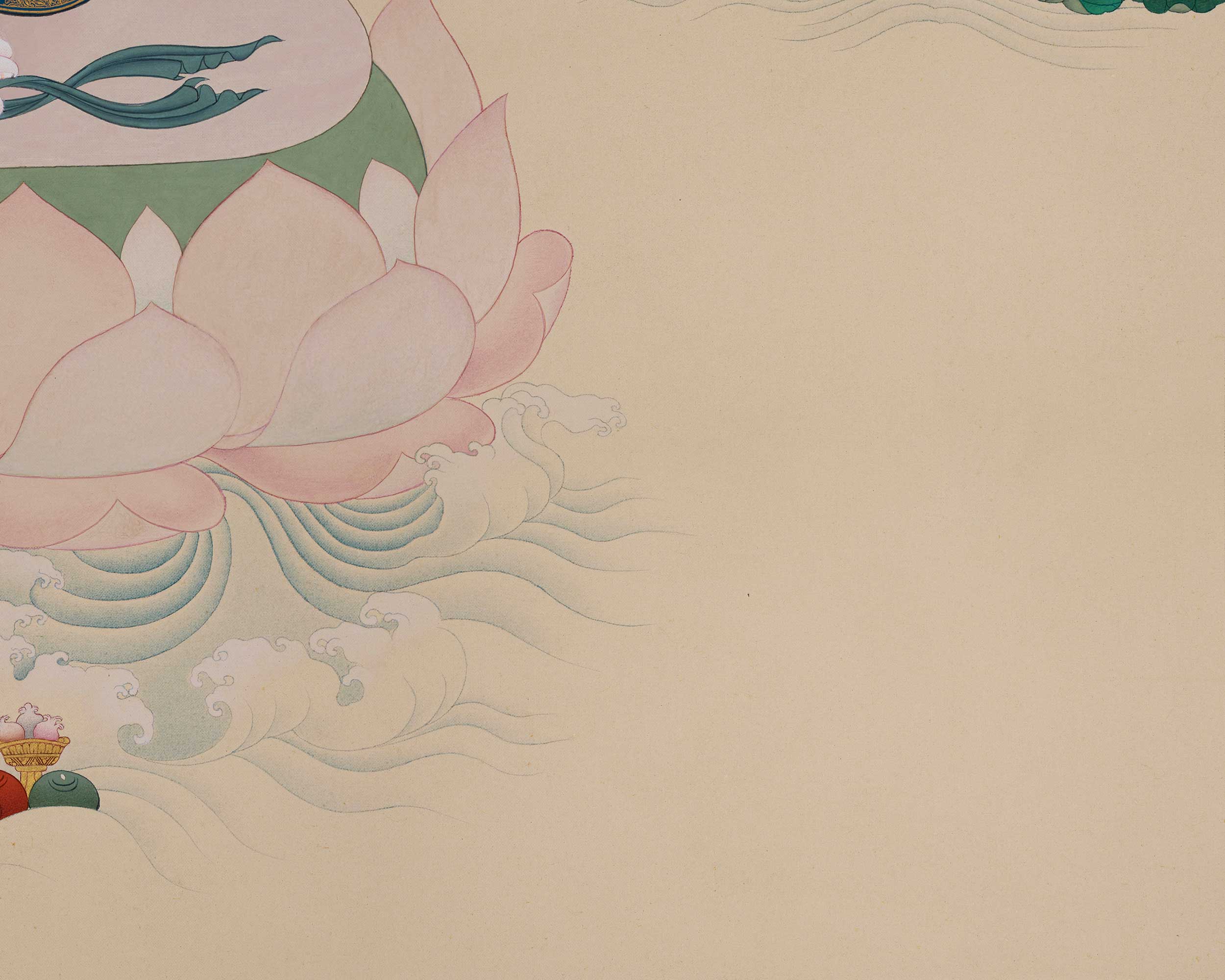 Premium Grand Two-Armed Chenrezig Thangka | Enlightened Compassion