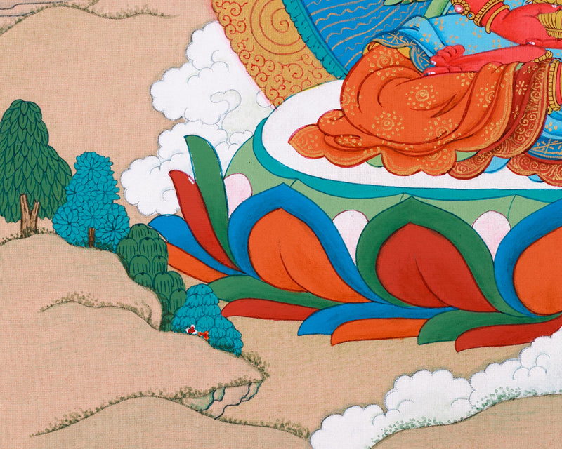 Red Buddha Amitayus Thangka | Embodiment of Immortality and Wisdom