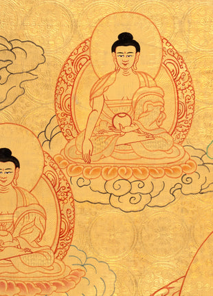 Shakyamuni Buddha Gold Thangka | Radiant Symbol of Enlightenment & Serenity