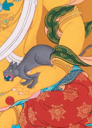 Yellow Dzambhala with Jewel Mongoose - Prosperity and Wealth