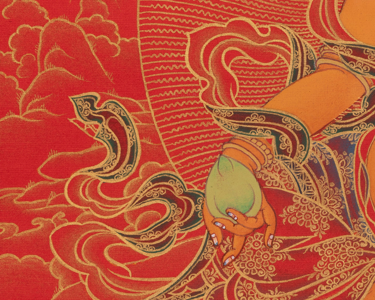 Dzambhala Tibetan Buddhist Art | Buddhist Deity of Wealth, Prosperity, And Compassionate Abundance