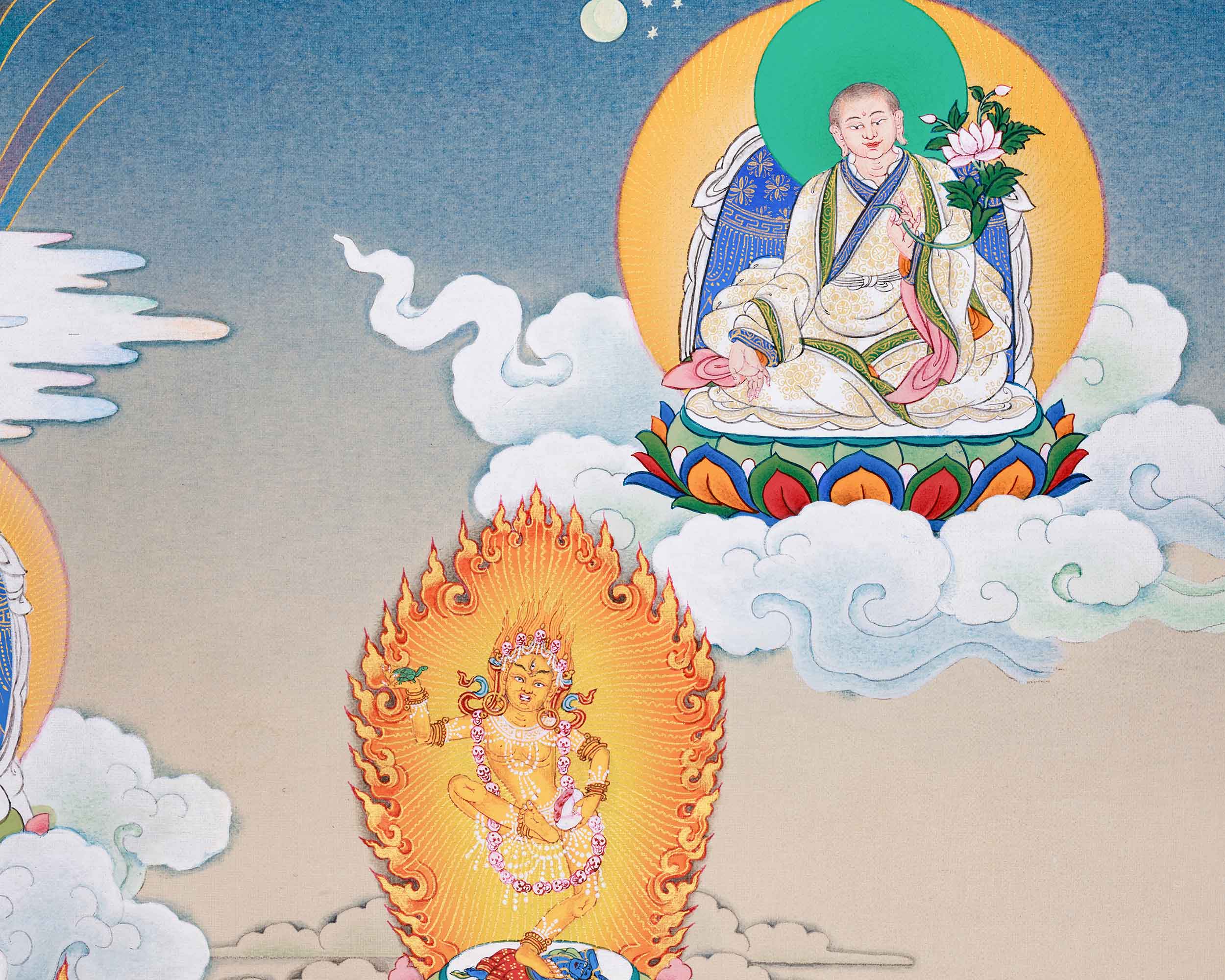 Wrathful Deity Hevajra Thangka Print | Great Compassion and Enlightened Wisdom
