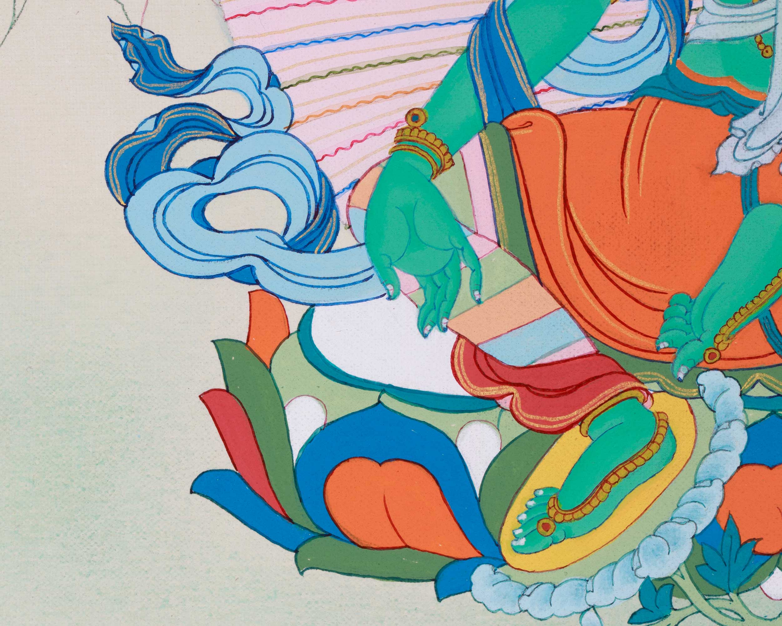 Green Tara Thangka, Traditional Art