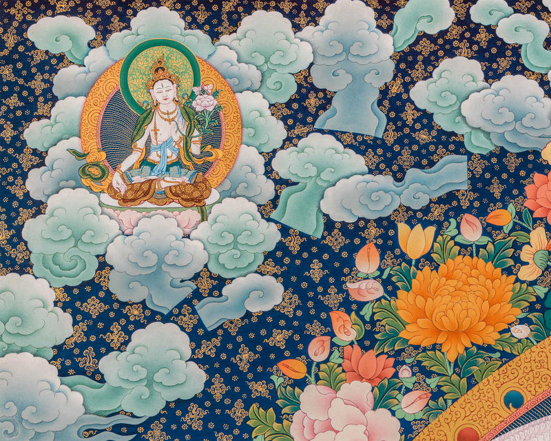 Thousand-Armed Chenresig Thangka Print | Bodhisattva of Compassion | Artwork Of Avalokiteshvara