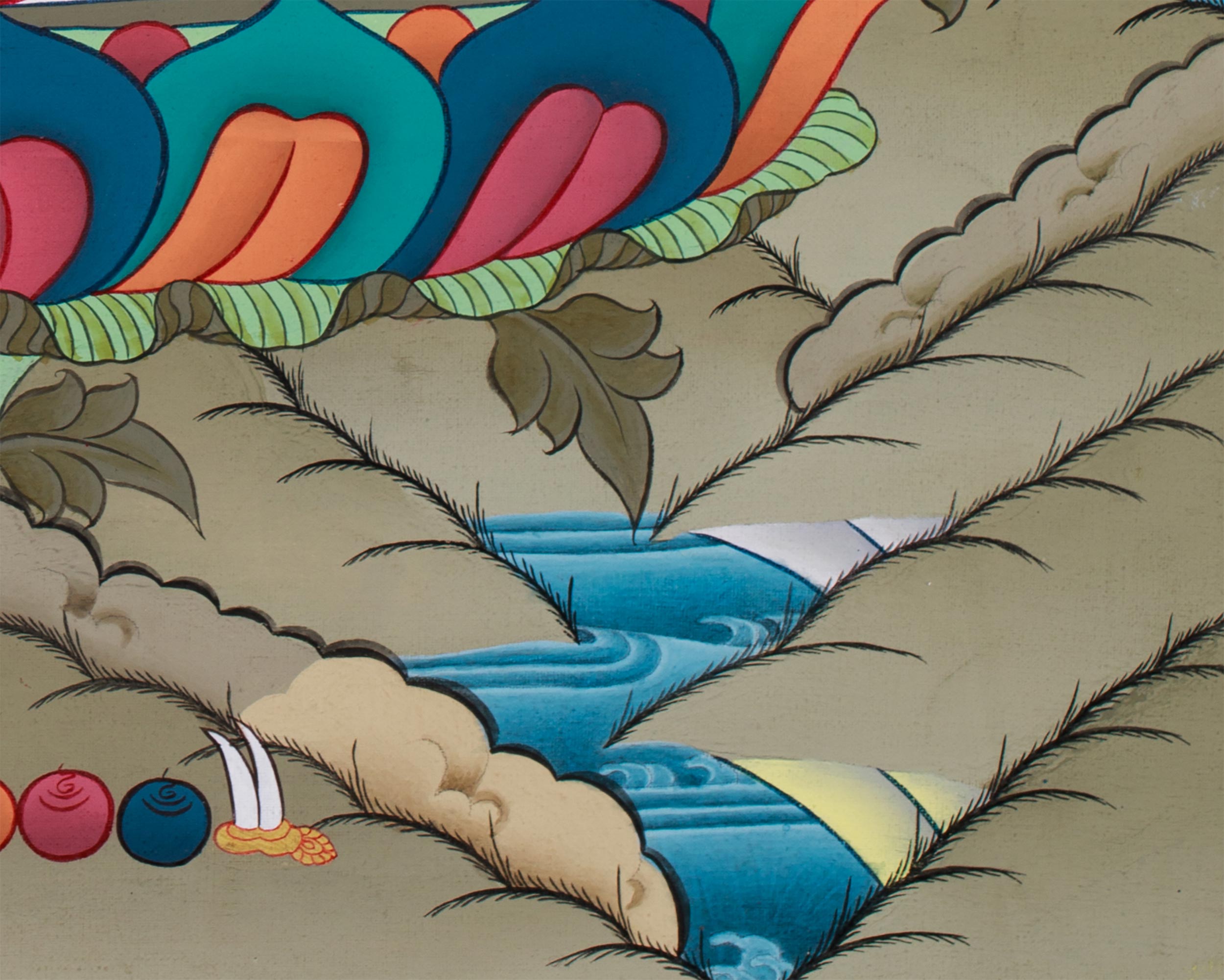 Hand-Painted Thangka of Blue Buddha, Bhaisajyaguru | Tibetan Healing Buddha