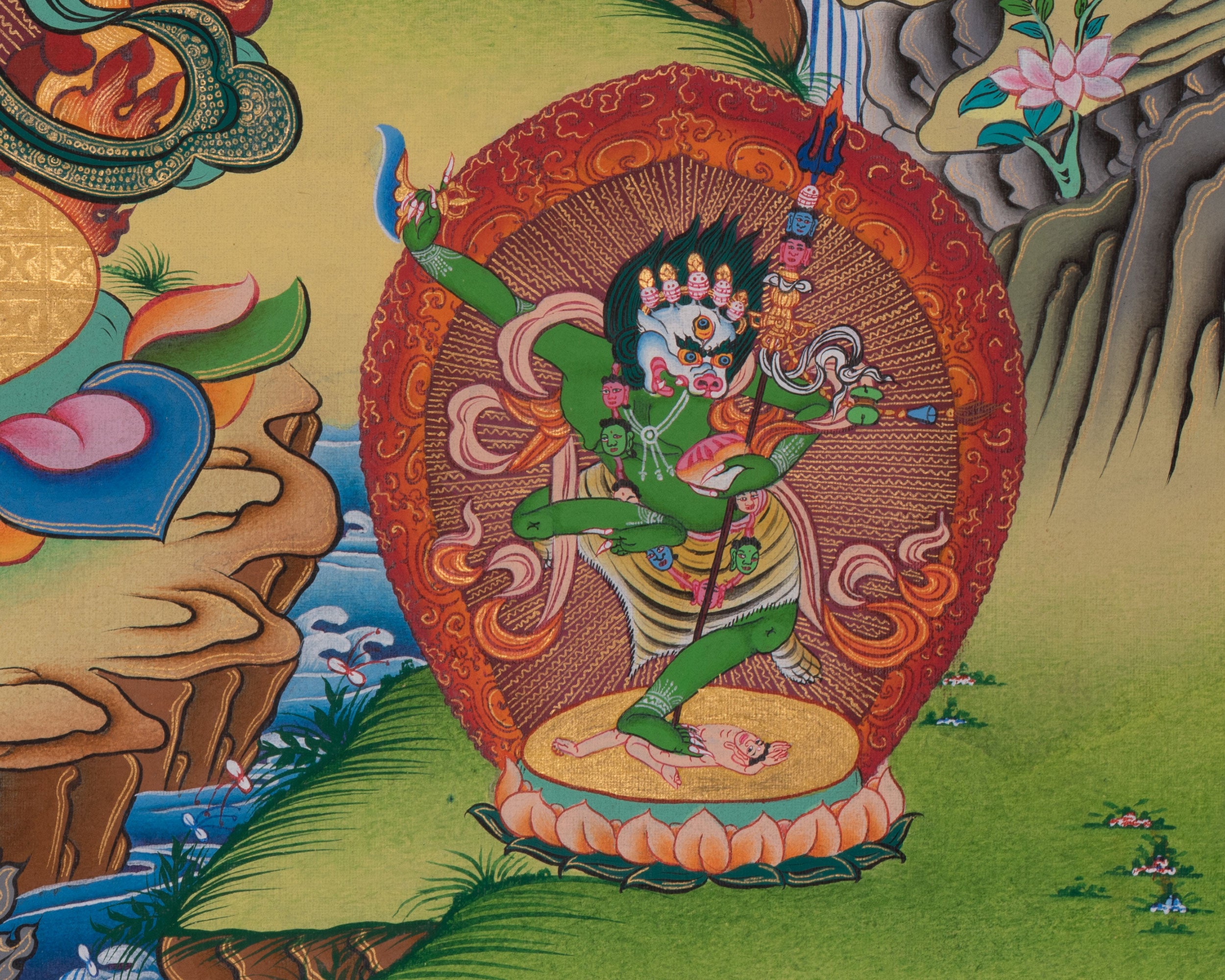 Simhamukha Painting | Sacred Art of the Lion-Faced Dakini