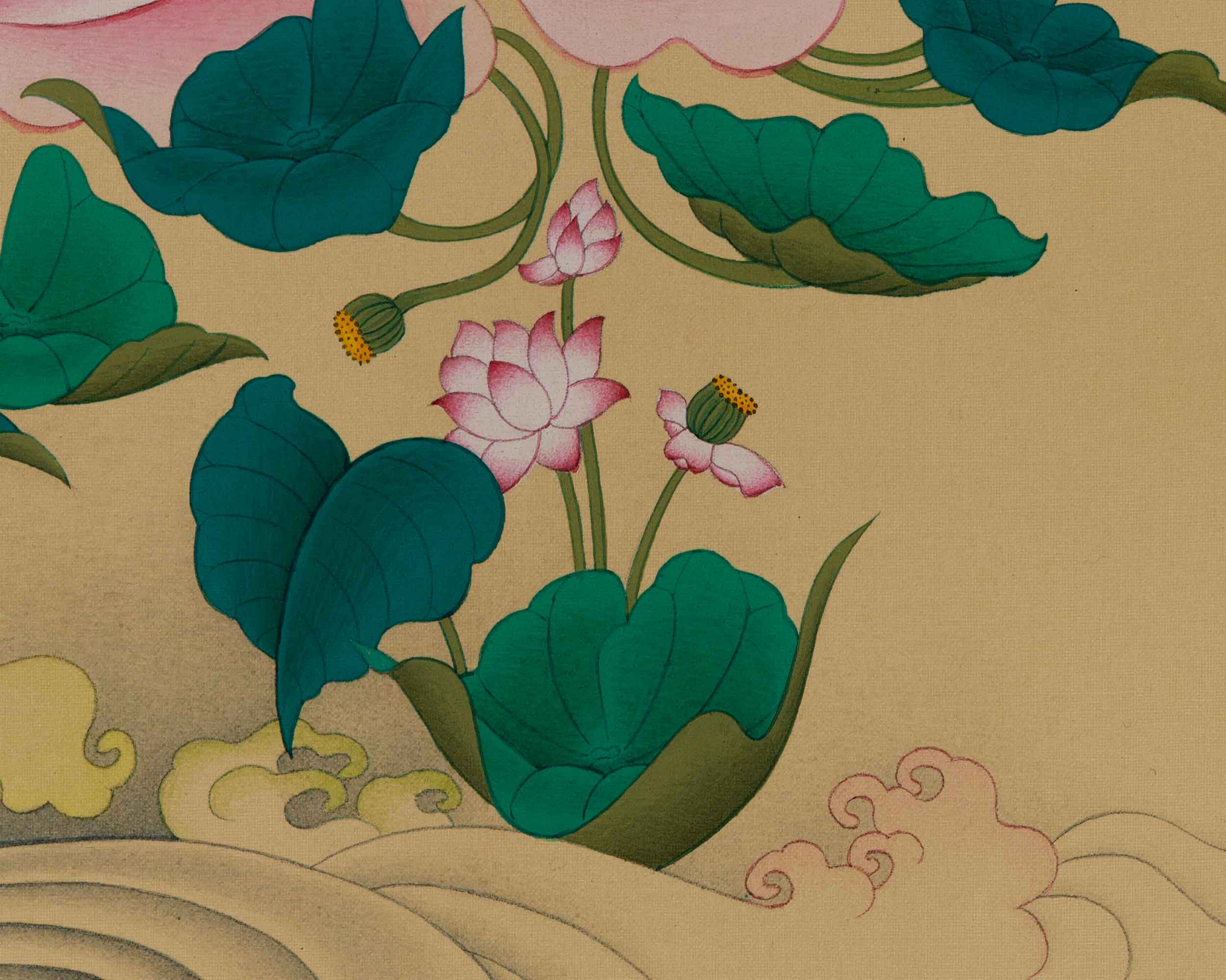Chenrezig Buddhist Thangka Print | Bodhisattva Deity | Compassion Buddha