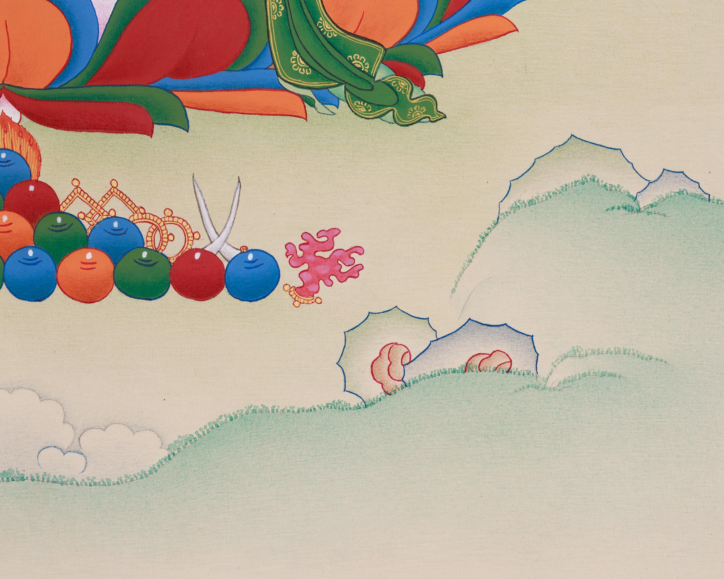 Hand-Painted Buddha Amitayus Thangka | Symbol of Long Life and Enlightened Grace