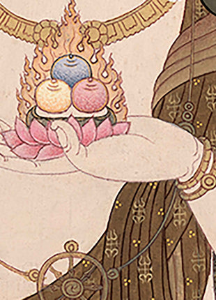 Ksitigarbha Mantra Thangka Print | Buddhist Art | Himalayan Wall Decor