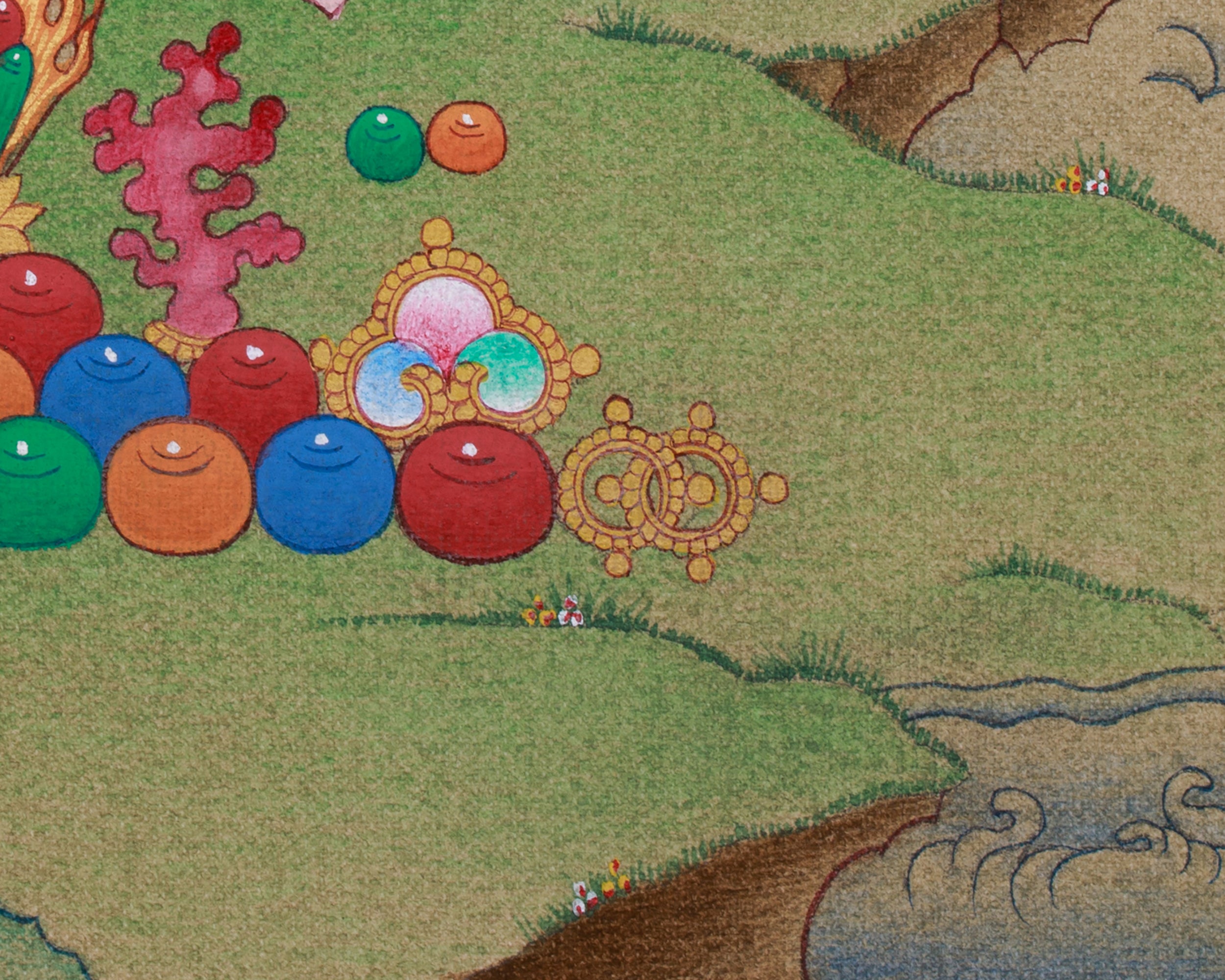 Traditional Dzambhala Thangka | Buddha of Wealth and Prosperity