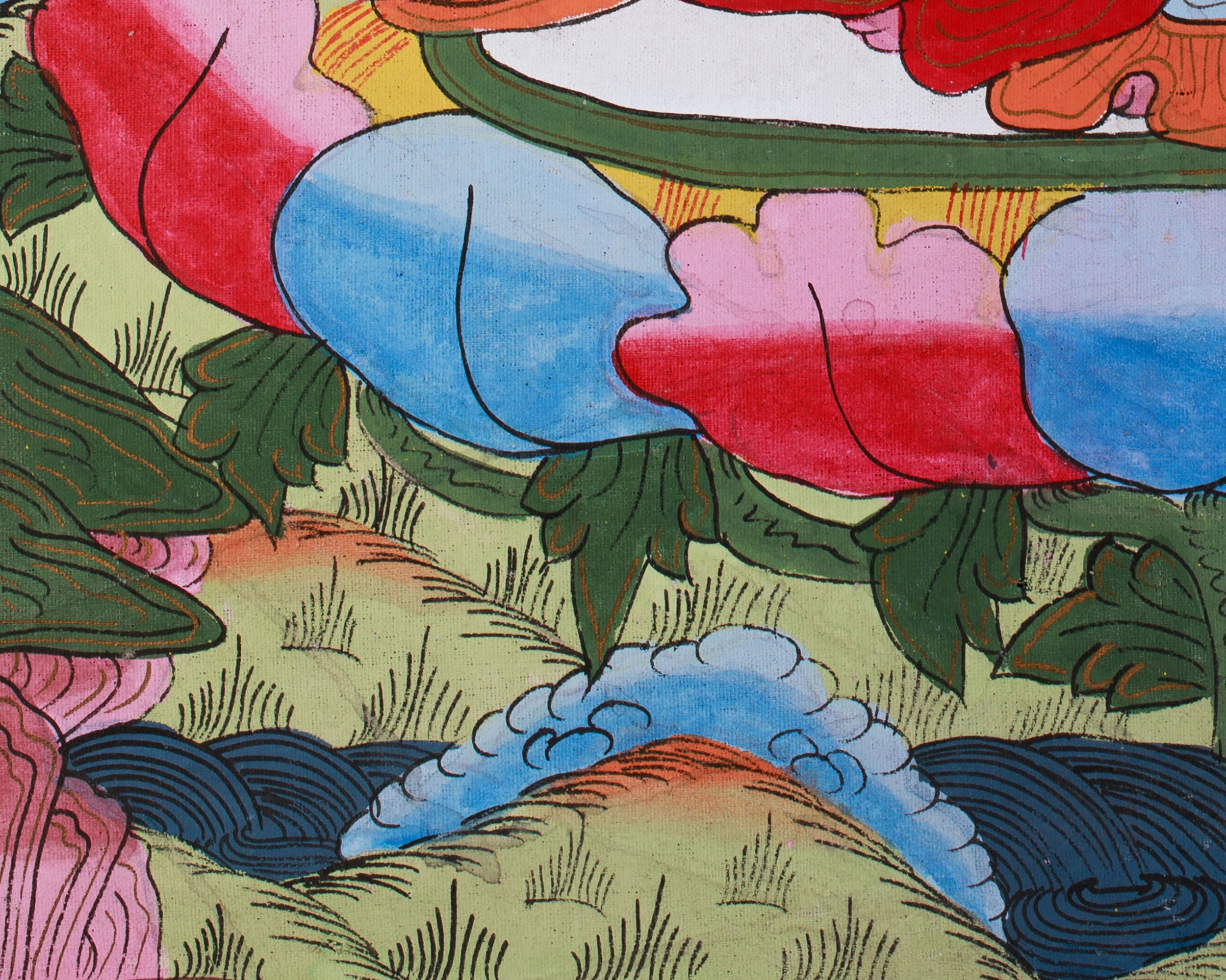 Vintage Bodhisattva Manjushri Artwork | Buddhist Deity of Knowledge