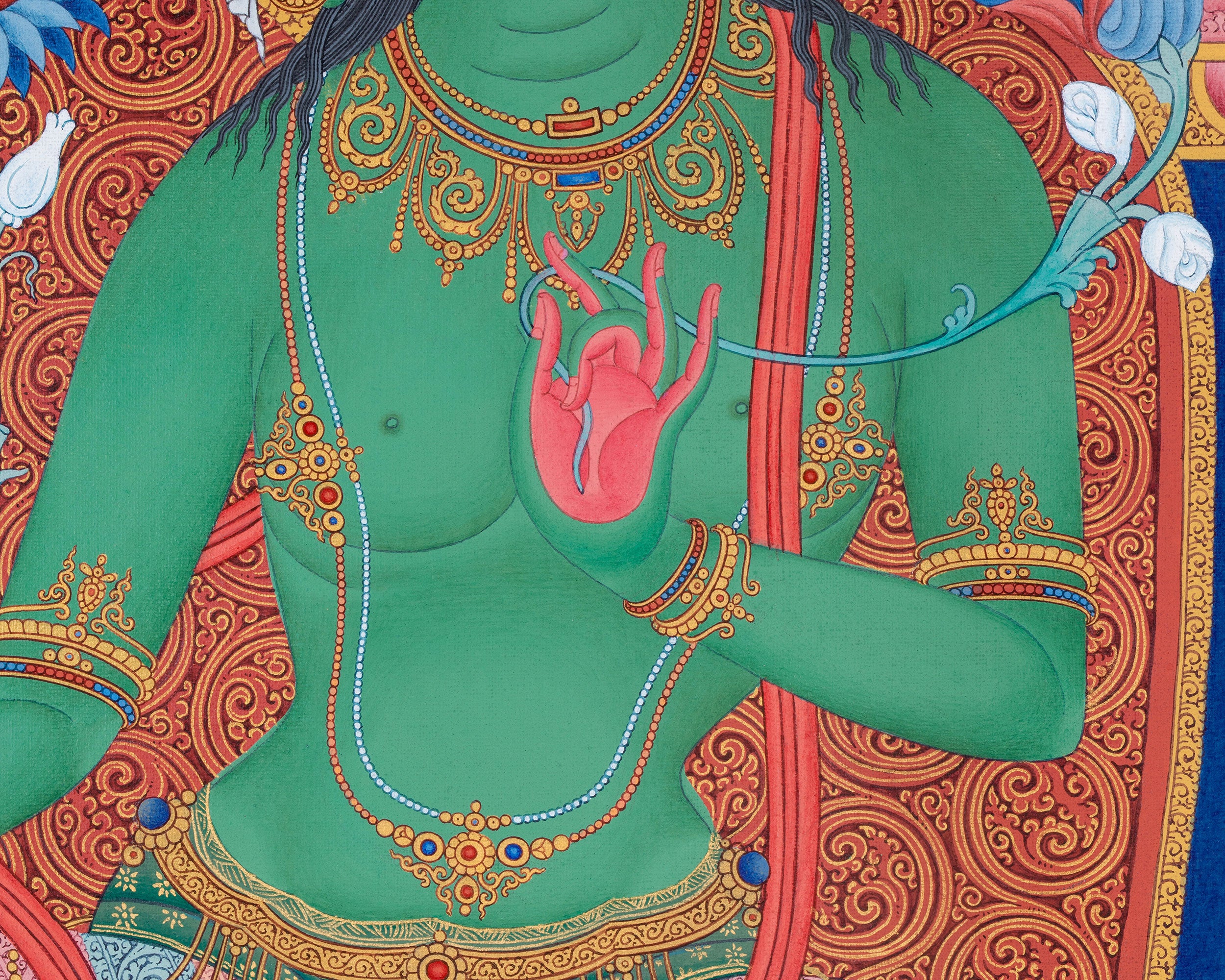 Green Tara Thangka Print | Digital Canvas Print